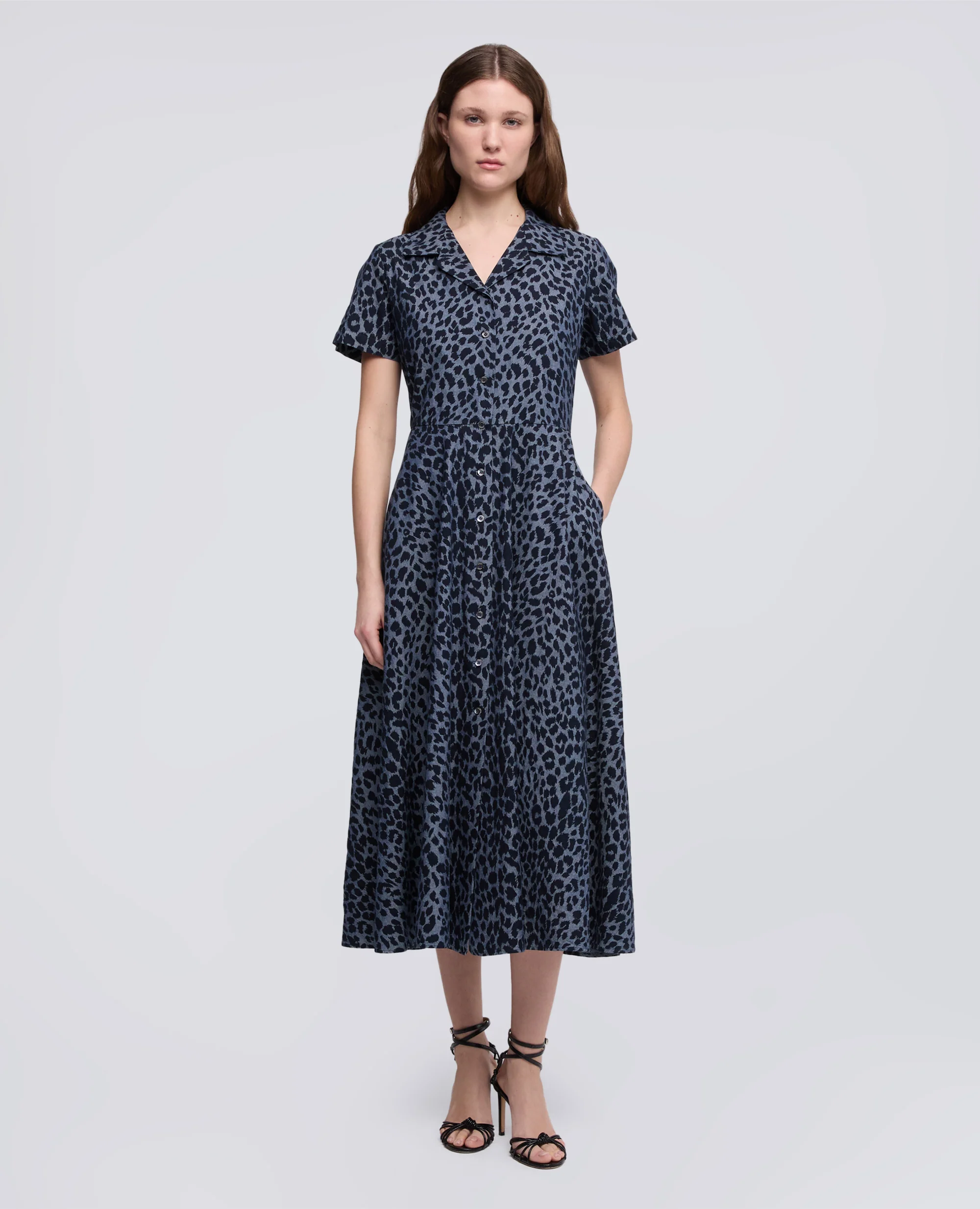 ABITO IN CHAMBRAY DI COTONE GIAPPONESE STAMPATO - ANIMALIER - Image 2