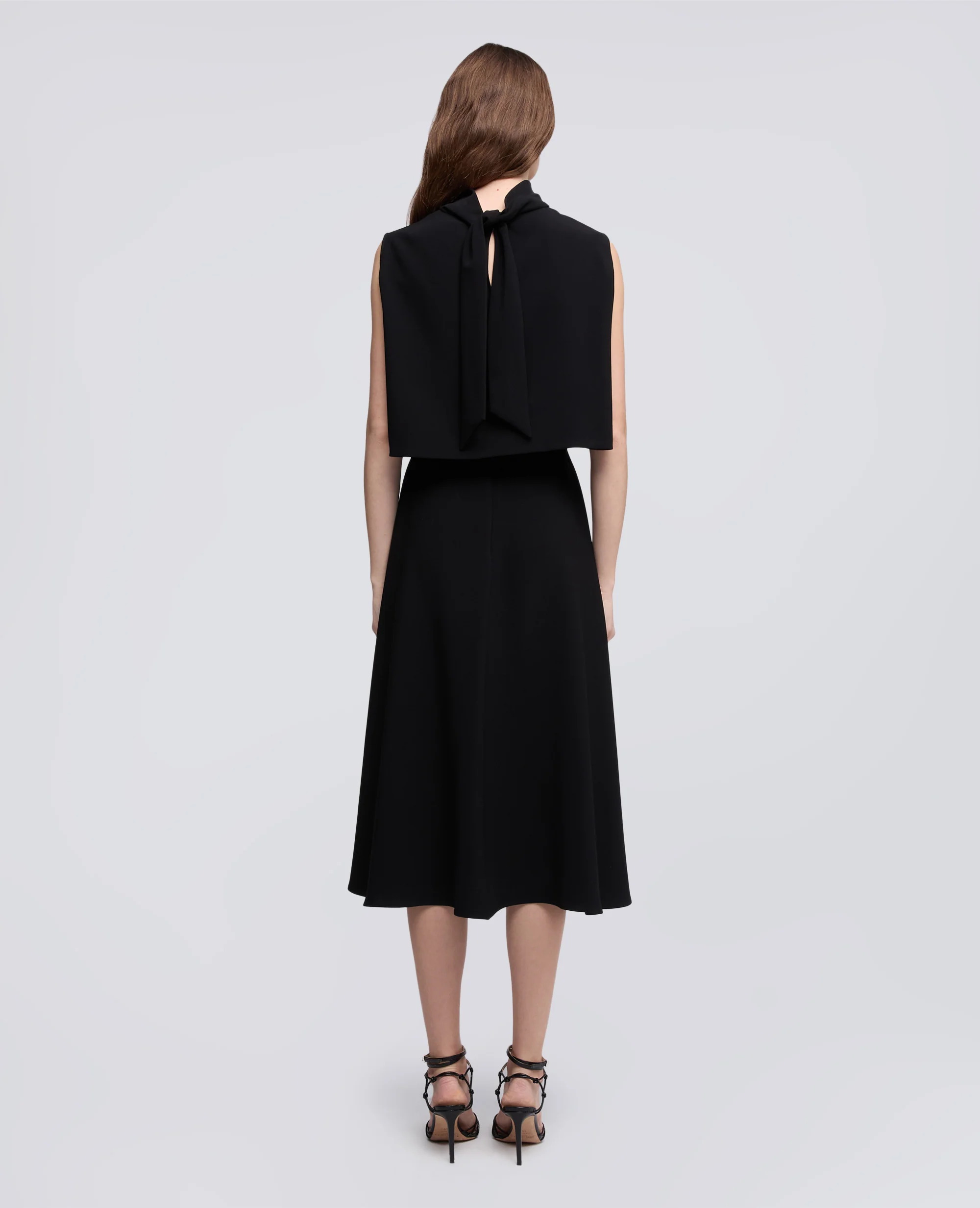 ABITO IN CADY CREPE DI TRIACETATO POLIESTERE - NERO - Image 3