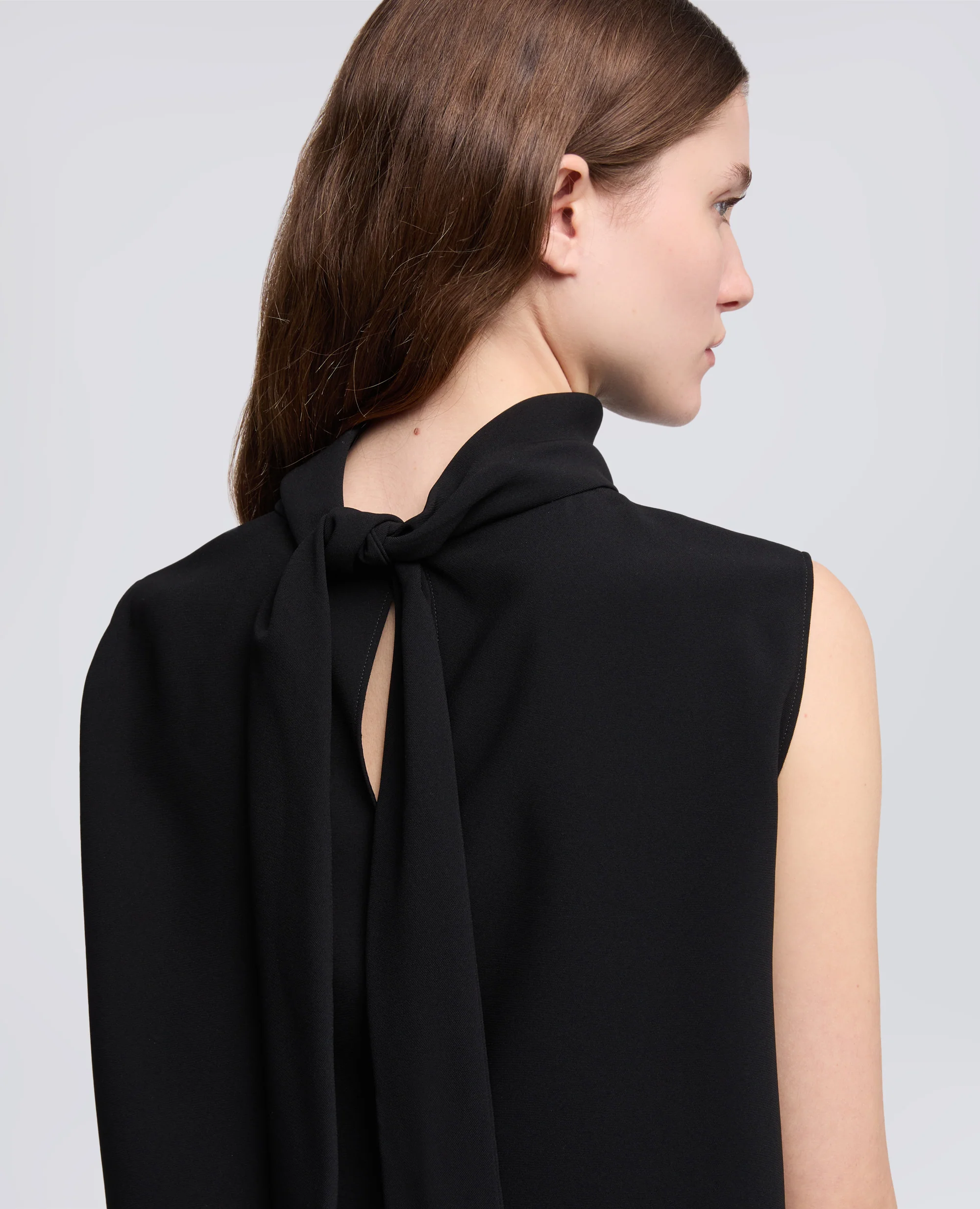 ABITO IN CADY CREPE DI TRIACETATO POLIESTERE - NERO - Image 4