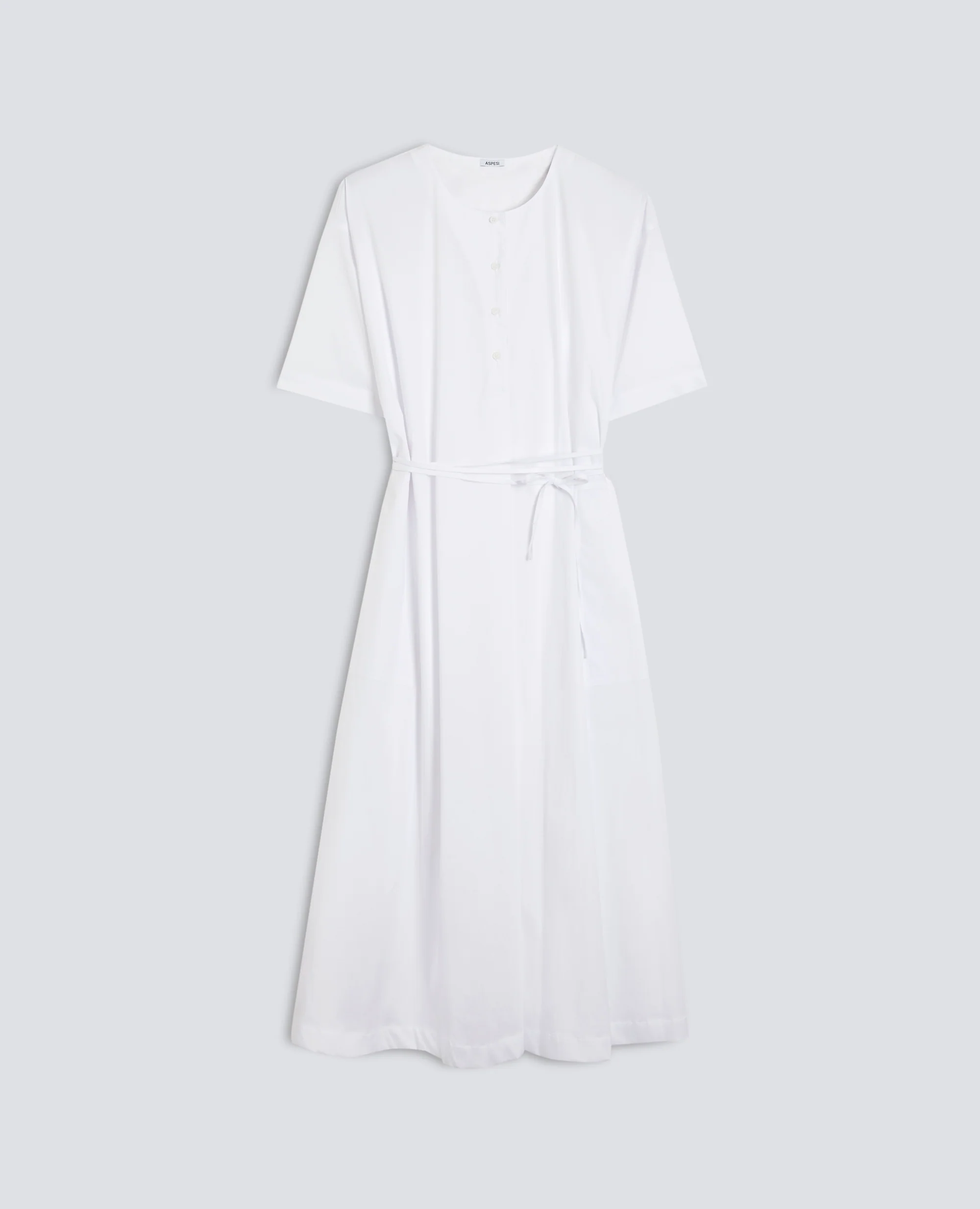 ABITO IN POPELINE DI COTONE NYLON STRETCH - BIANCO