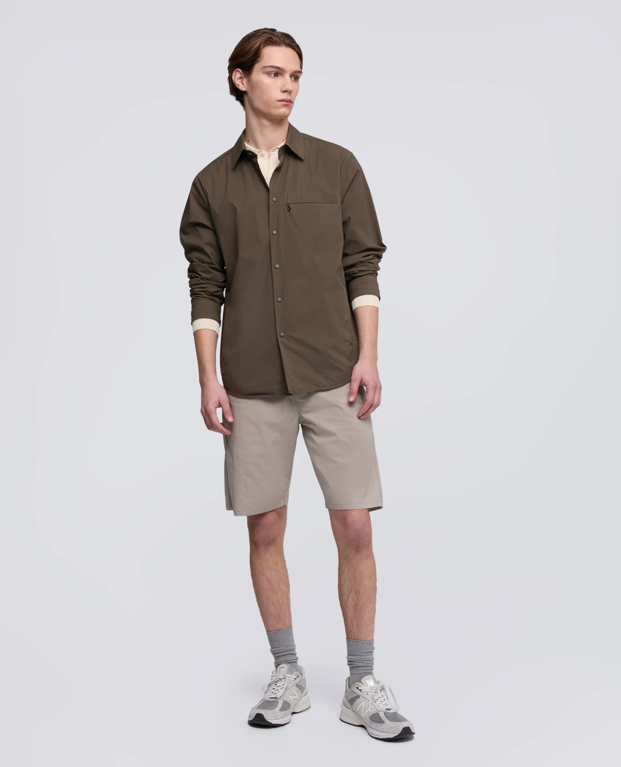 BERMUDA CHINO IN GABARDINA DI COTONE E LINO - COLONIALE - Image 2