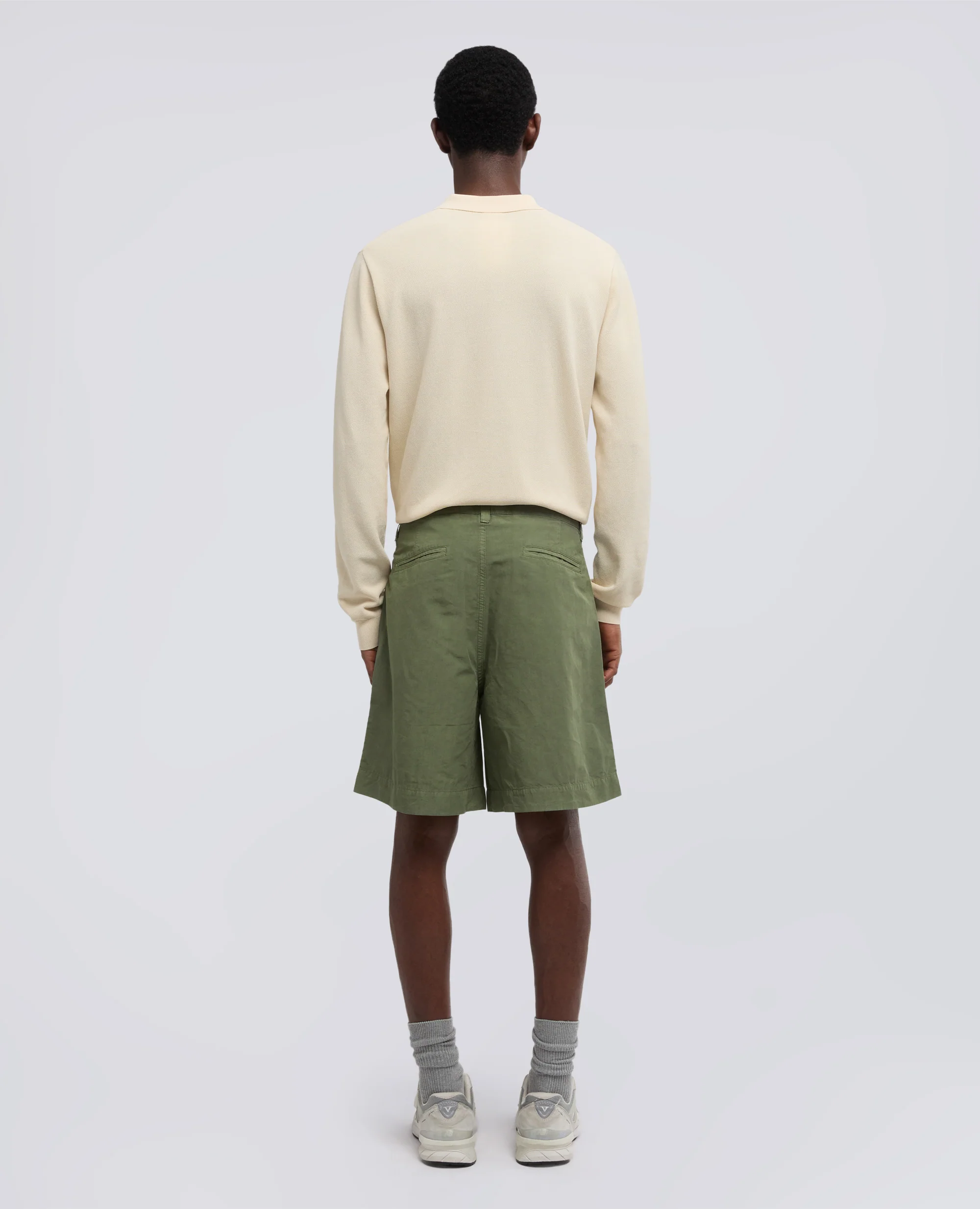 BERMUDA IN COTONE LINO FIAMMATO - VERDE - Image 3