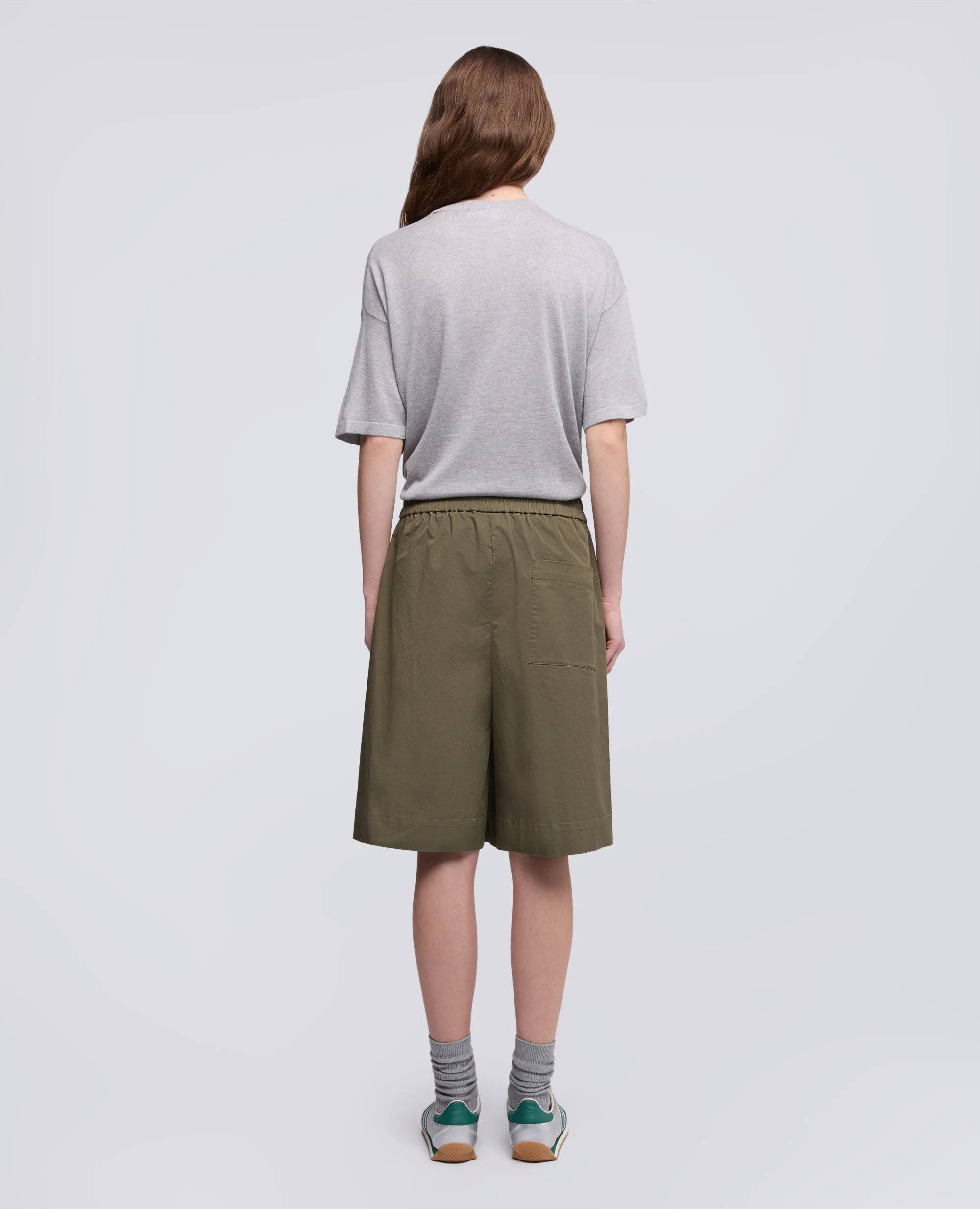 BERMUDA IN TWILL DI COTONE STRETCH - MILITARE - Image 3
