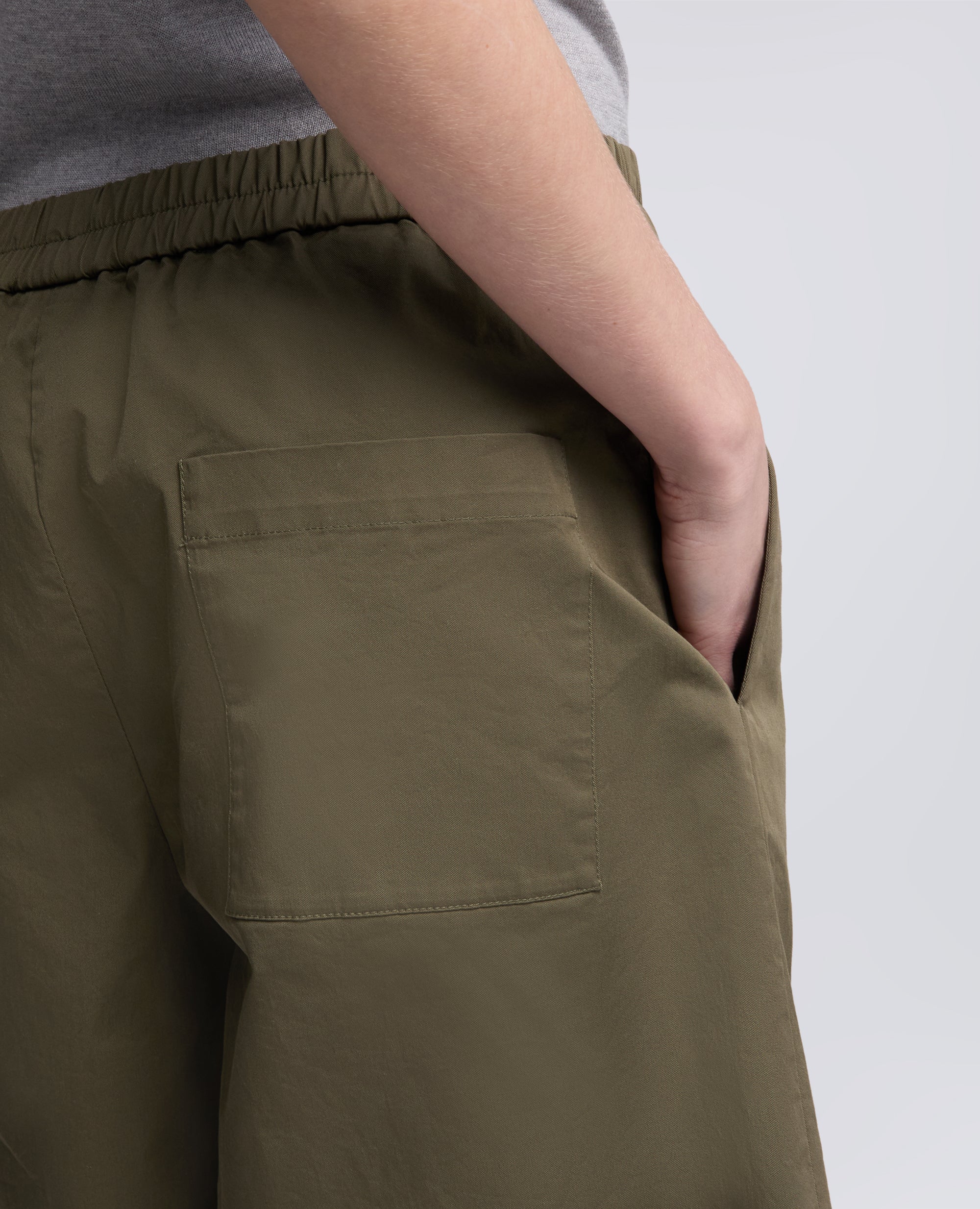 BERMUDA IN TWILL DI COTONE STRETCH - MILITARE - Image 4