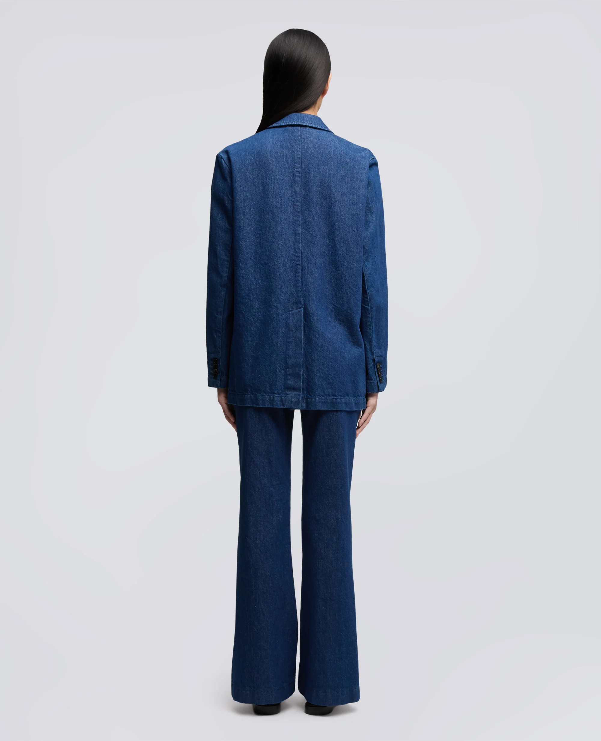 BLAZER IN DENIM  TWILL DI COTONE E LYOCELL - DENIM - Image 3