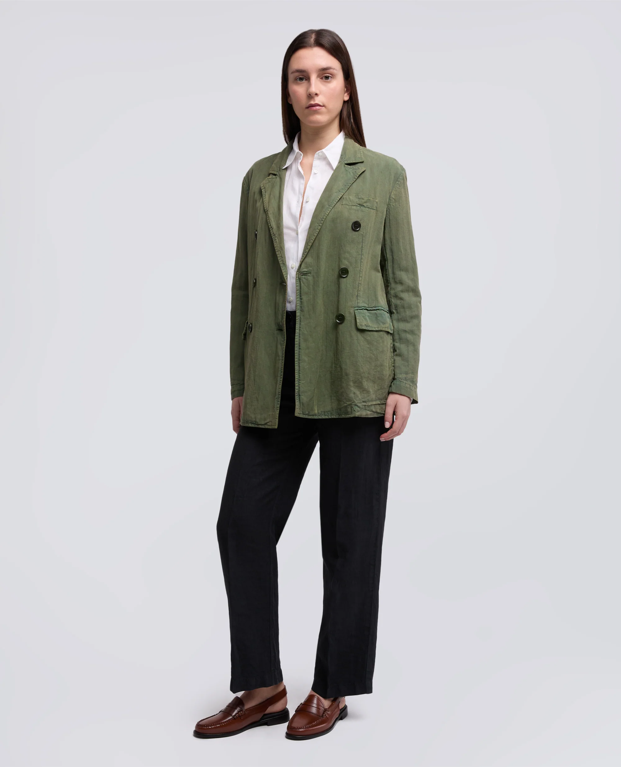 BLAZER IN HERRINGBONE LYOCELL LINO COTONE TINTO CAPO - MILITARE - Image 2
