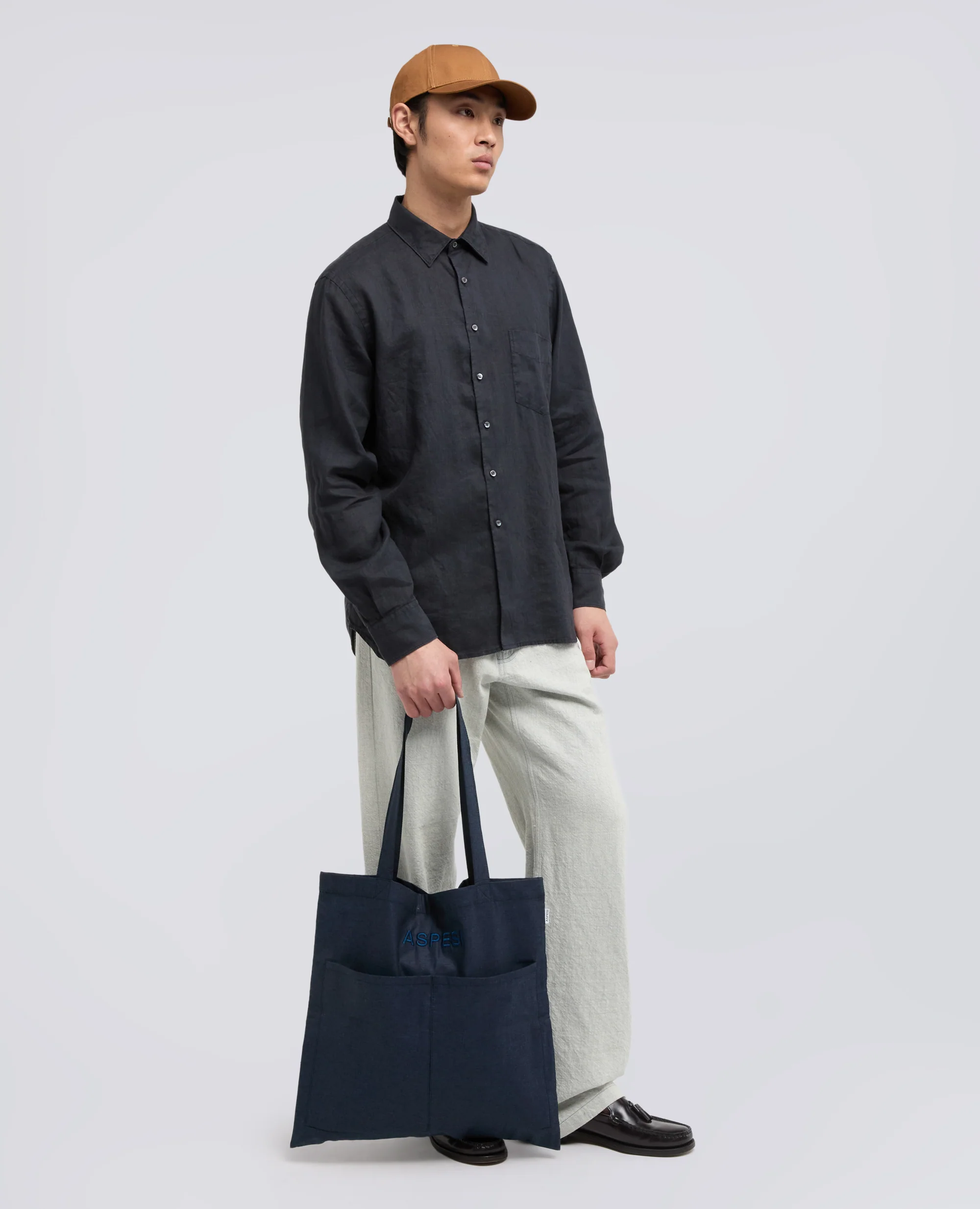 BORSA SHOPPING IN CHAMBRAY - BLU - Image 4