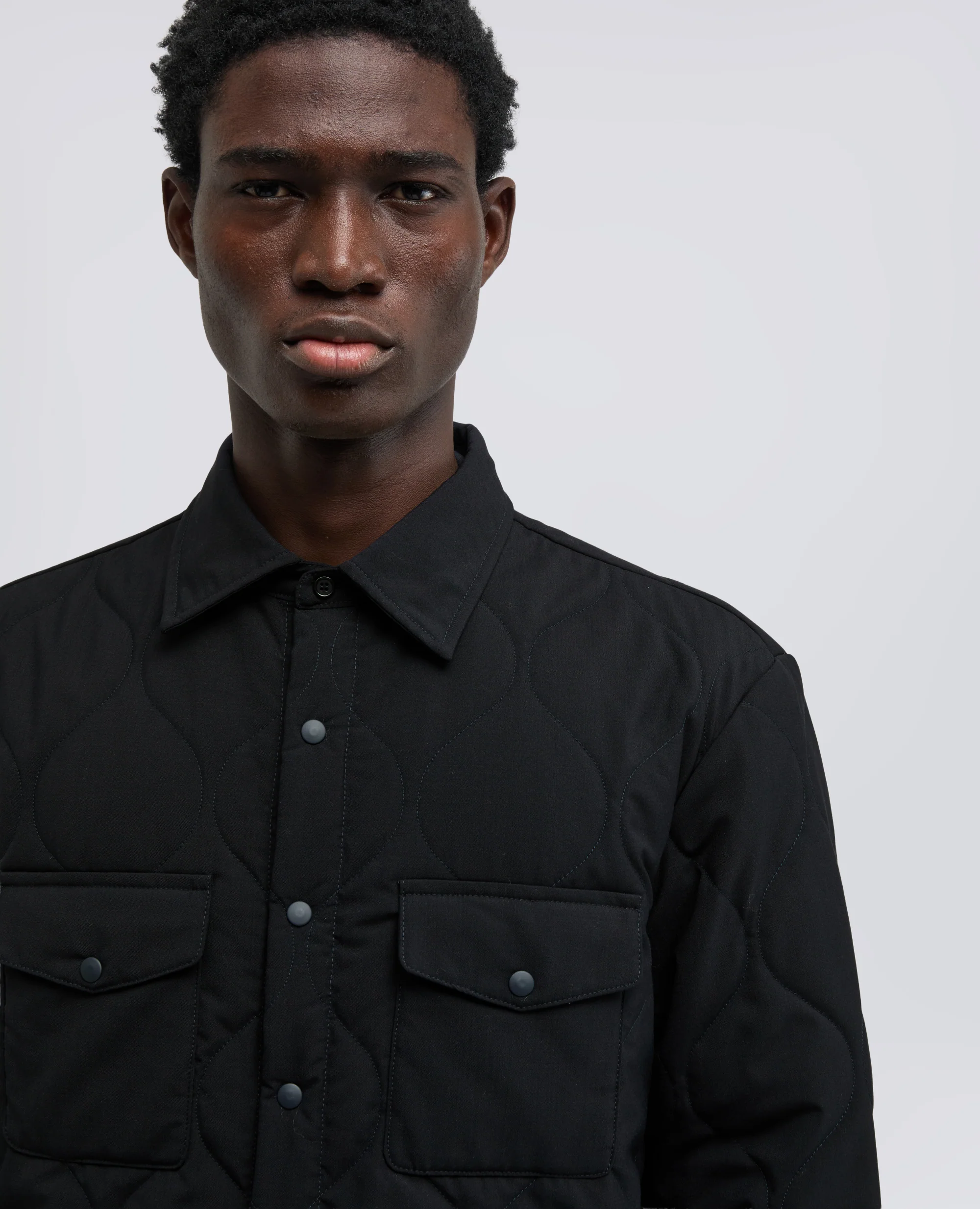 CAMICIA MOD. 13 IN LANA-POLIESTERE - BLU/BLACK - Image 4