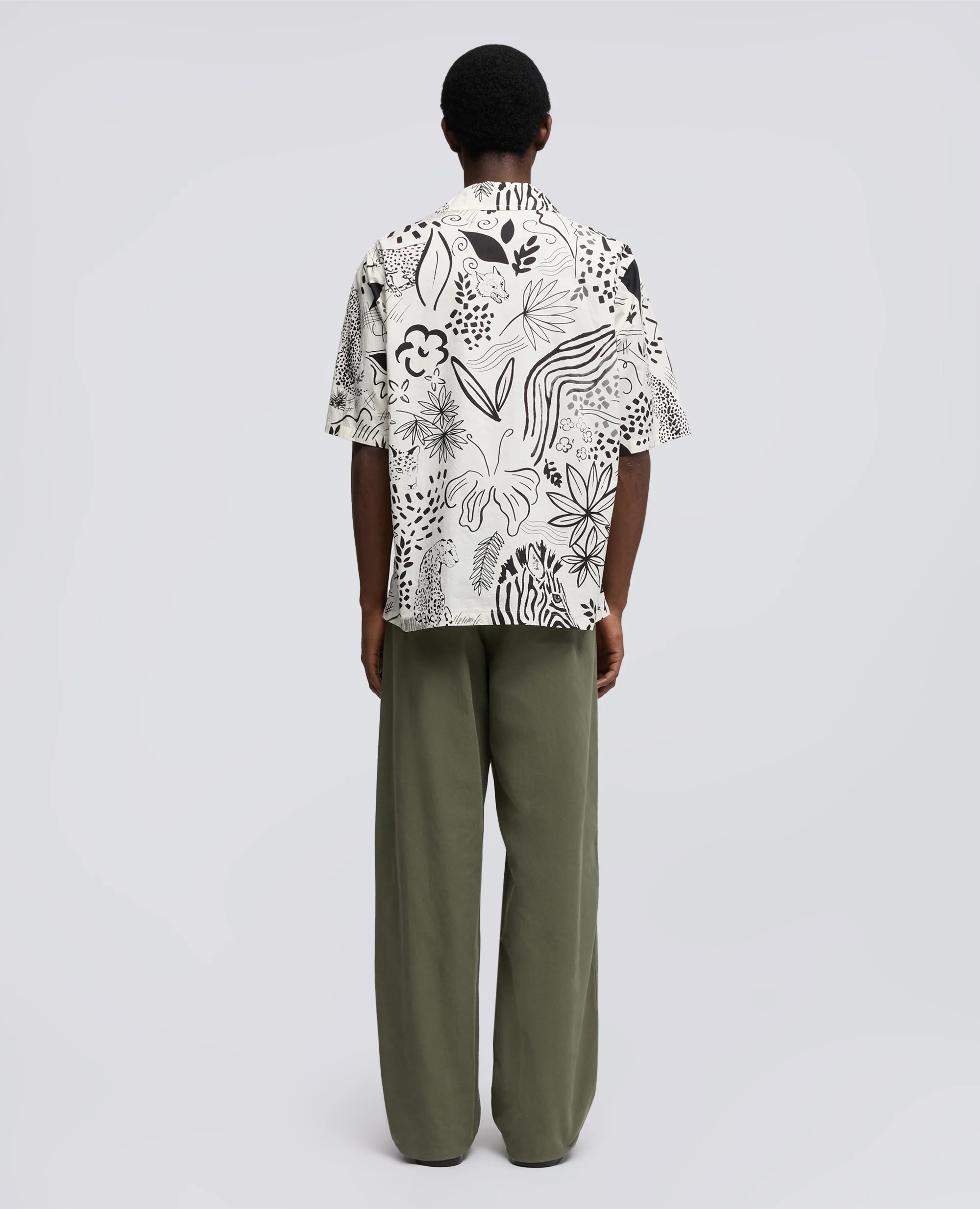 CAMICIA A MANICHE CORTE IN POPELINE DI COTONE - STAMPA - Image 3