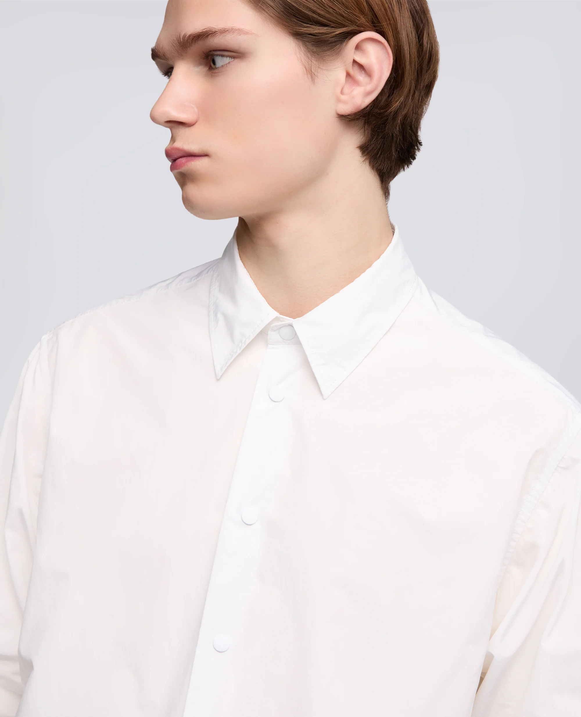 CAMICIA IN POLIESTERE E NYLON WATER REPELLENT - BIANCO - Image 4