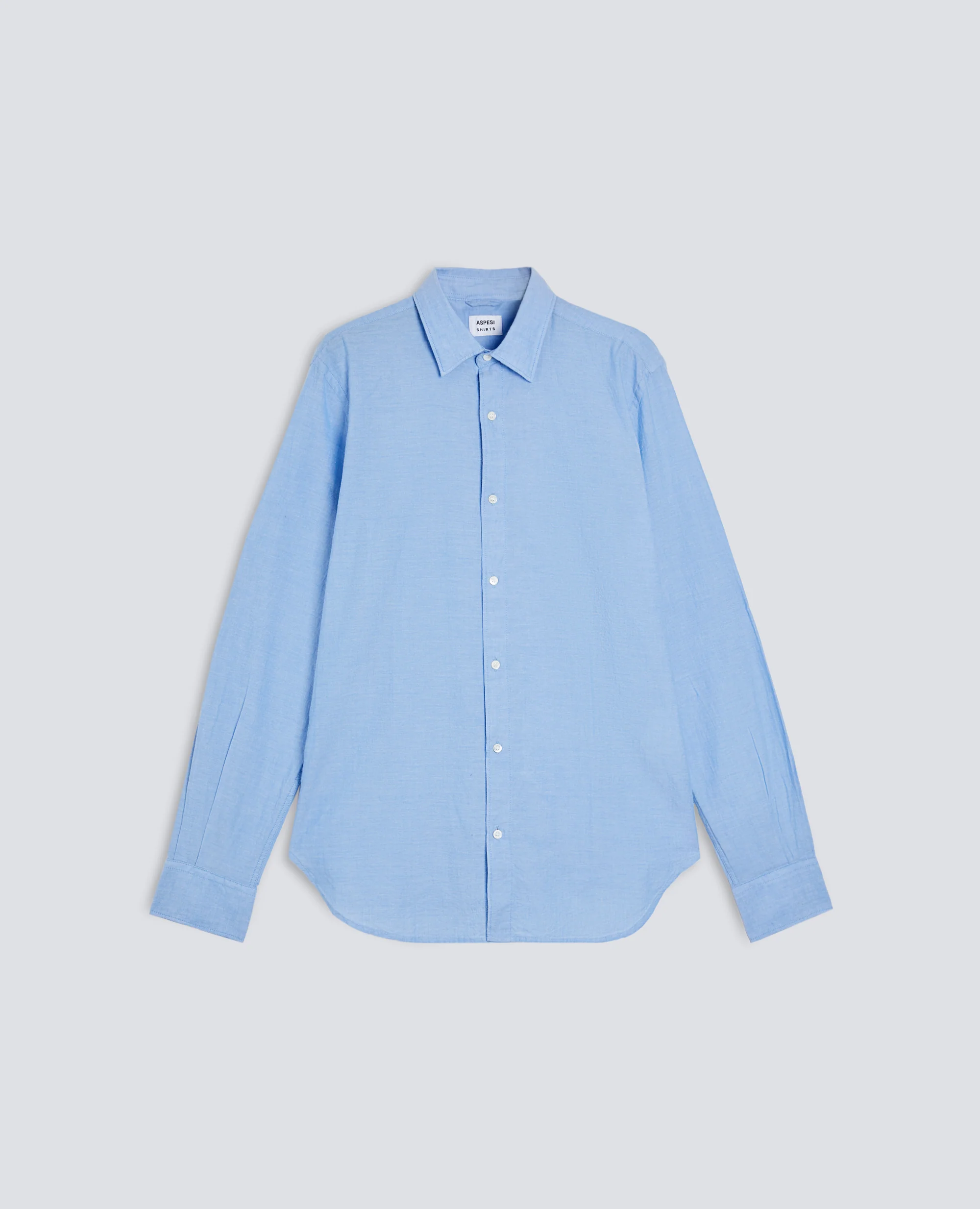 CAMICIA CLASSICA IN CHAMBRAY INDIANO - AZZURRO