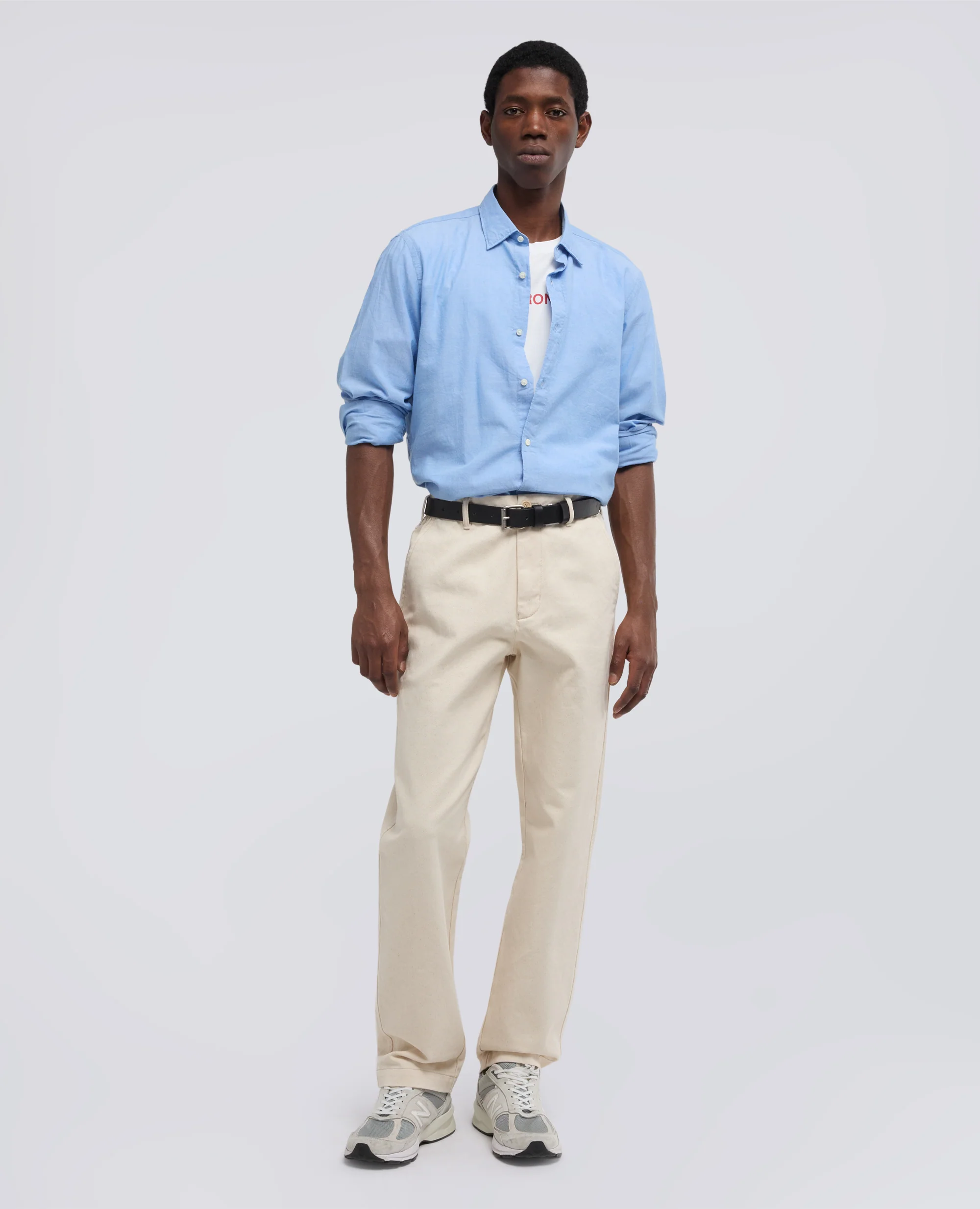 CAMICIA CLASSICA IN CHAMBRAY INDIANO - AZZURRO - Image 2