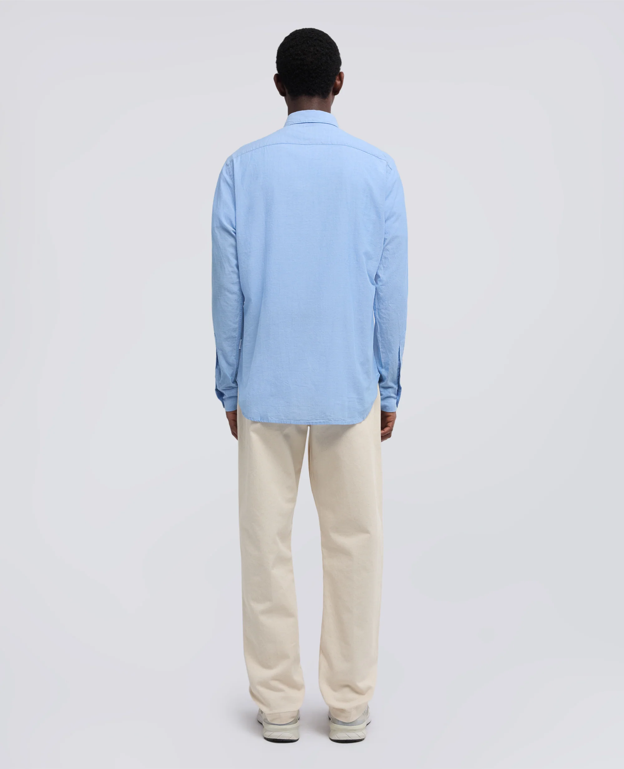 CAMICIA CLASSICA IN CHAMBRAY INDIANO - AZZURRO - Image 3