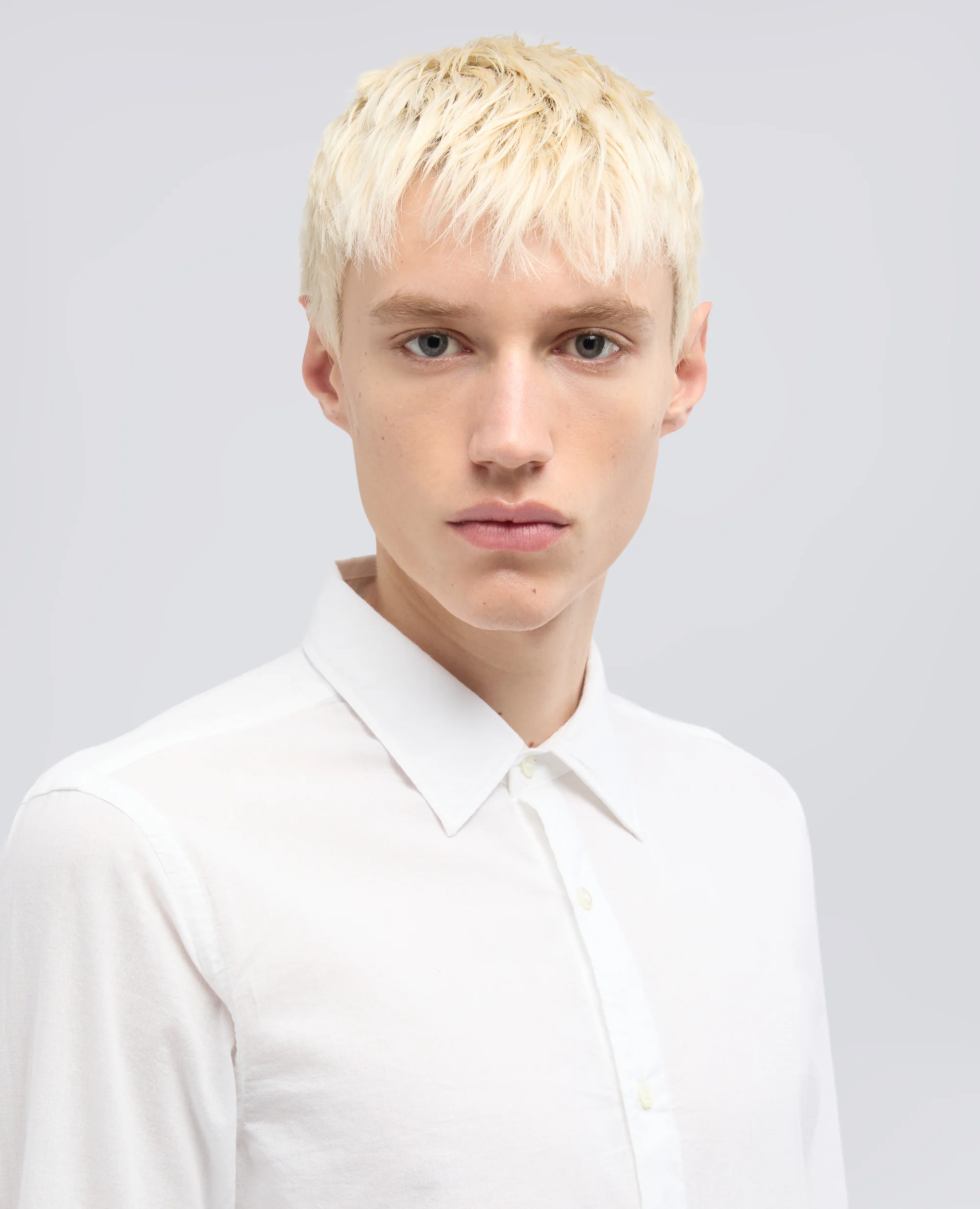 CAMICIA CLASSICA IN CHAMBRAY INDIANO - BIANCO - Image 4