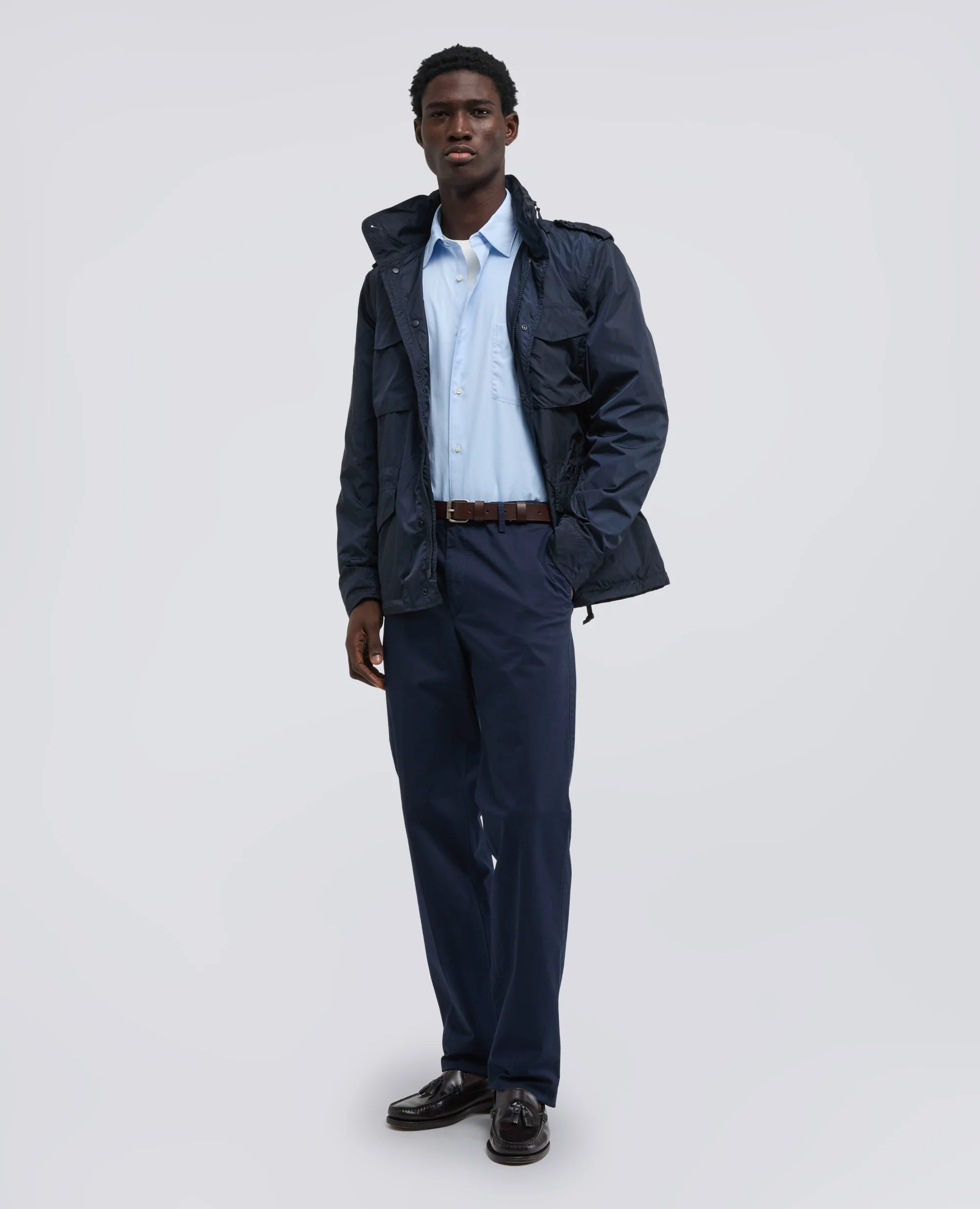 CAMICIA CLASSICA IN COTONE CON TASCHINO - AZZURRO - Image 2