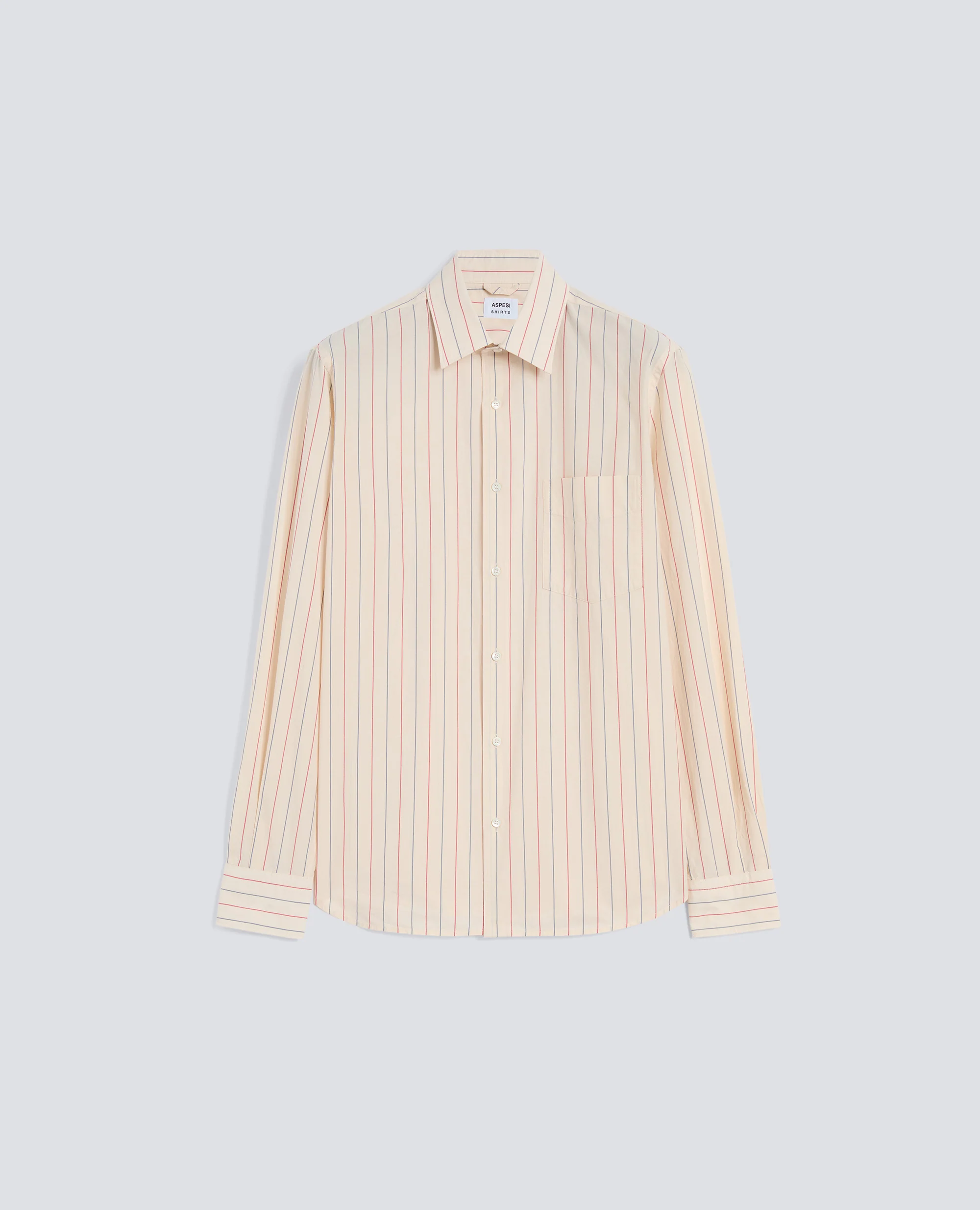 CAMICIA CLASSICA IN COTONE CON TASCHINO - RIGA ROSSA