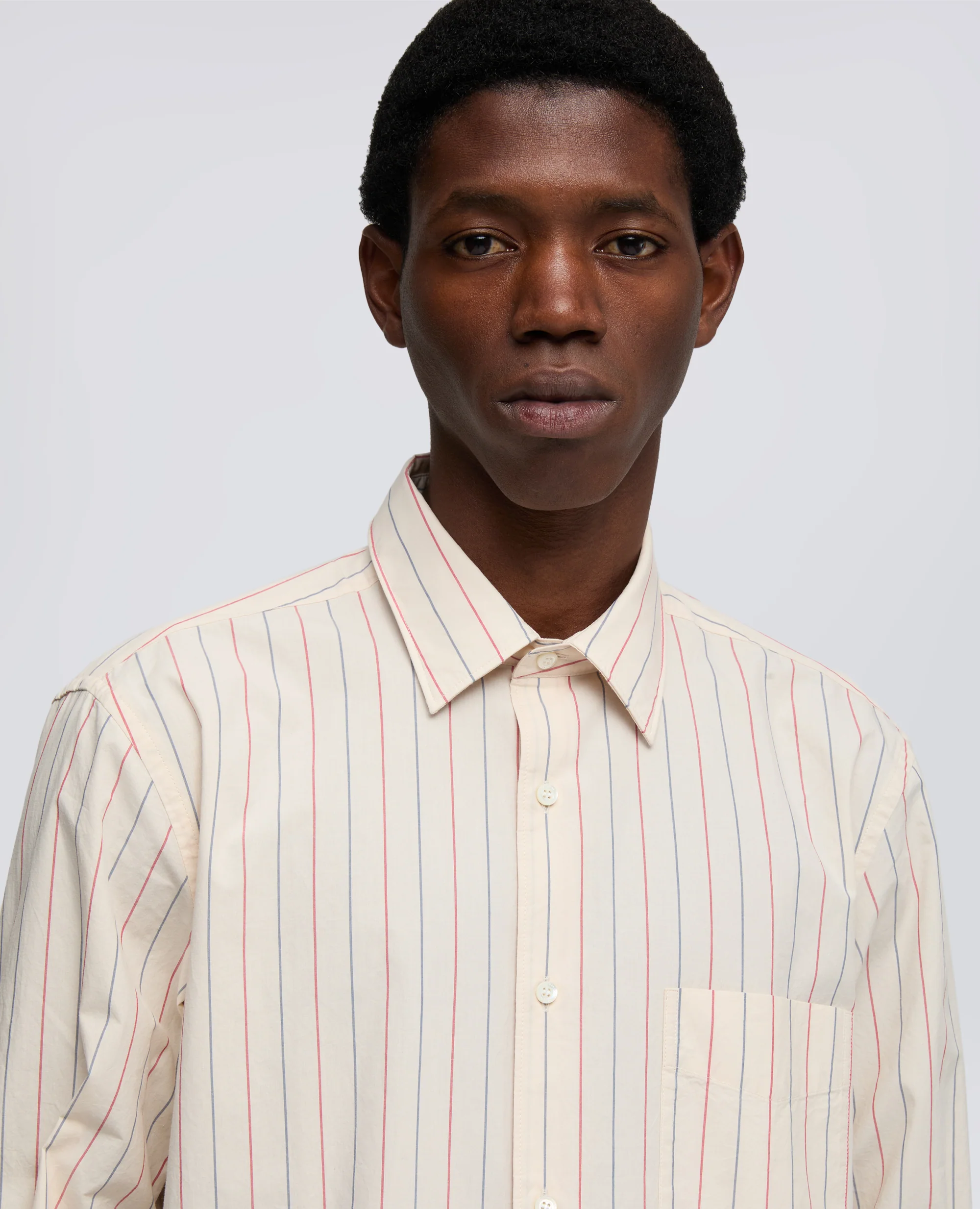 CAMICIA CLASSICA IN COTONE CON TASCHINO - RIGA ROSSA - Image 3