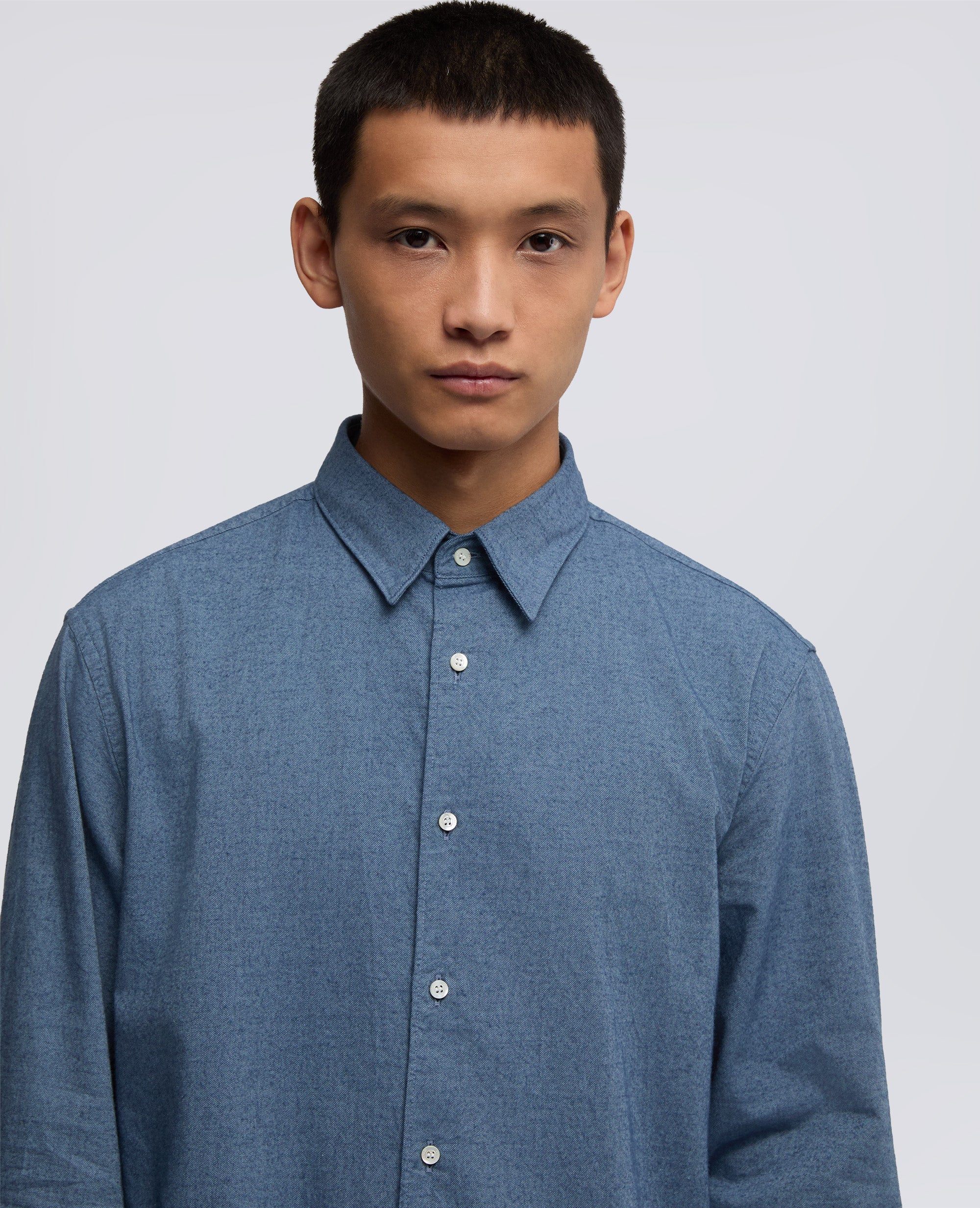 CAMICIA COMMA IN FLANELLA - AZZURRO - Image 4
