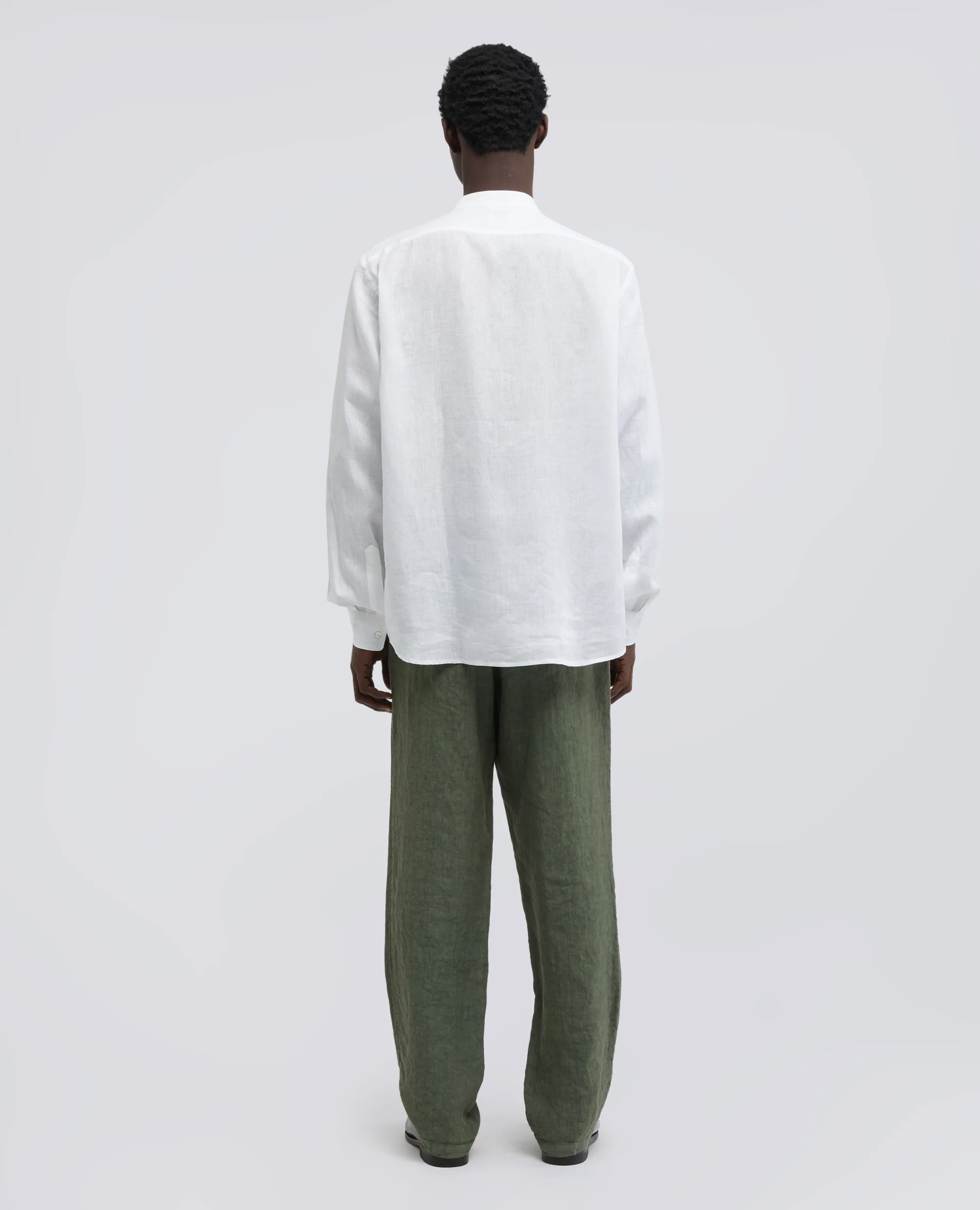 CAMICIA COREANA IN LINO LEGGERO - BIANCO - Image 3