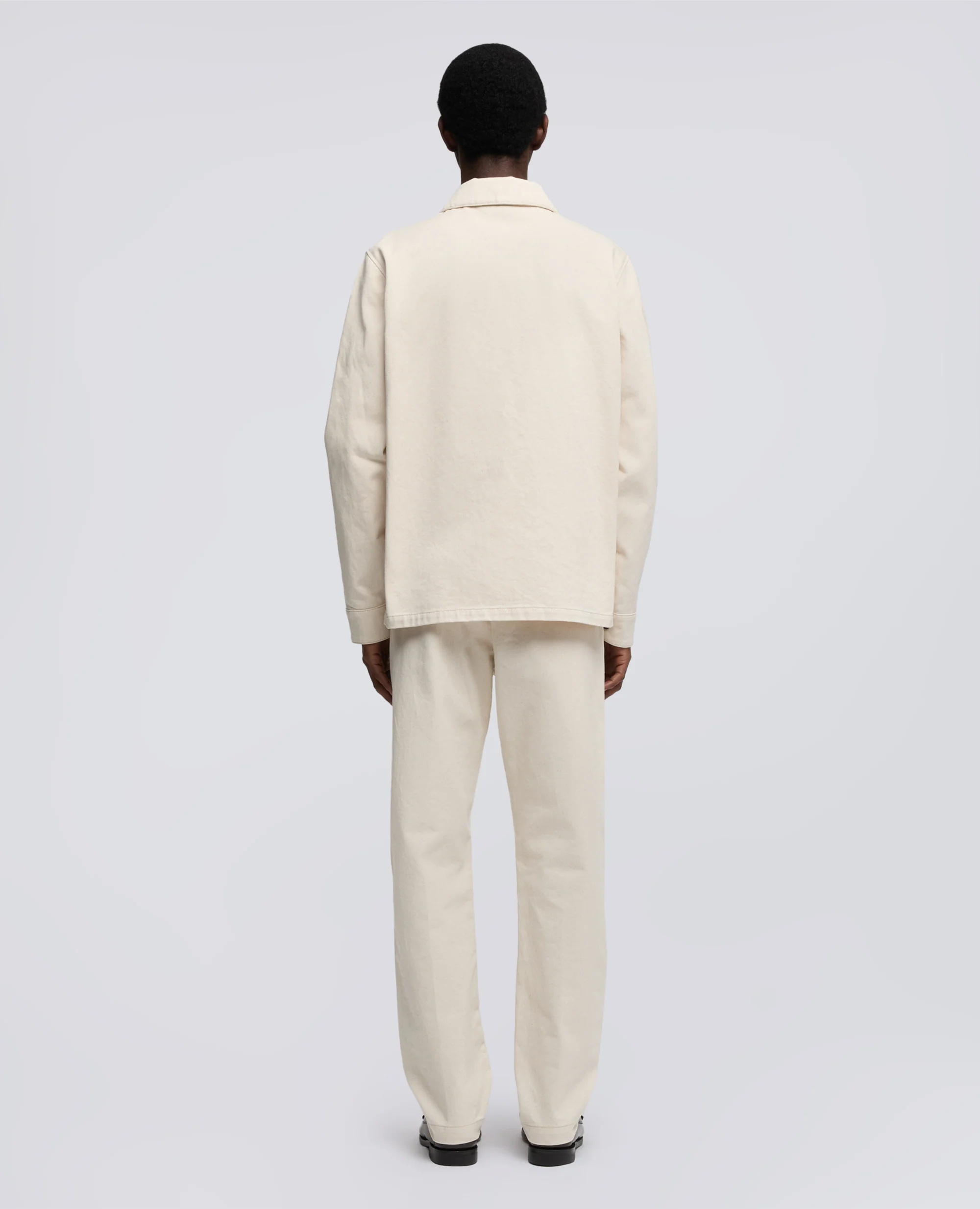 CAMICIA A GIACCA IN BULL DI COTONE NATURALE - NATURALE - Image 3