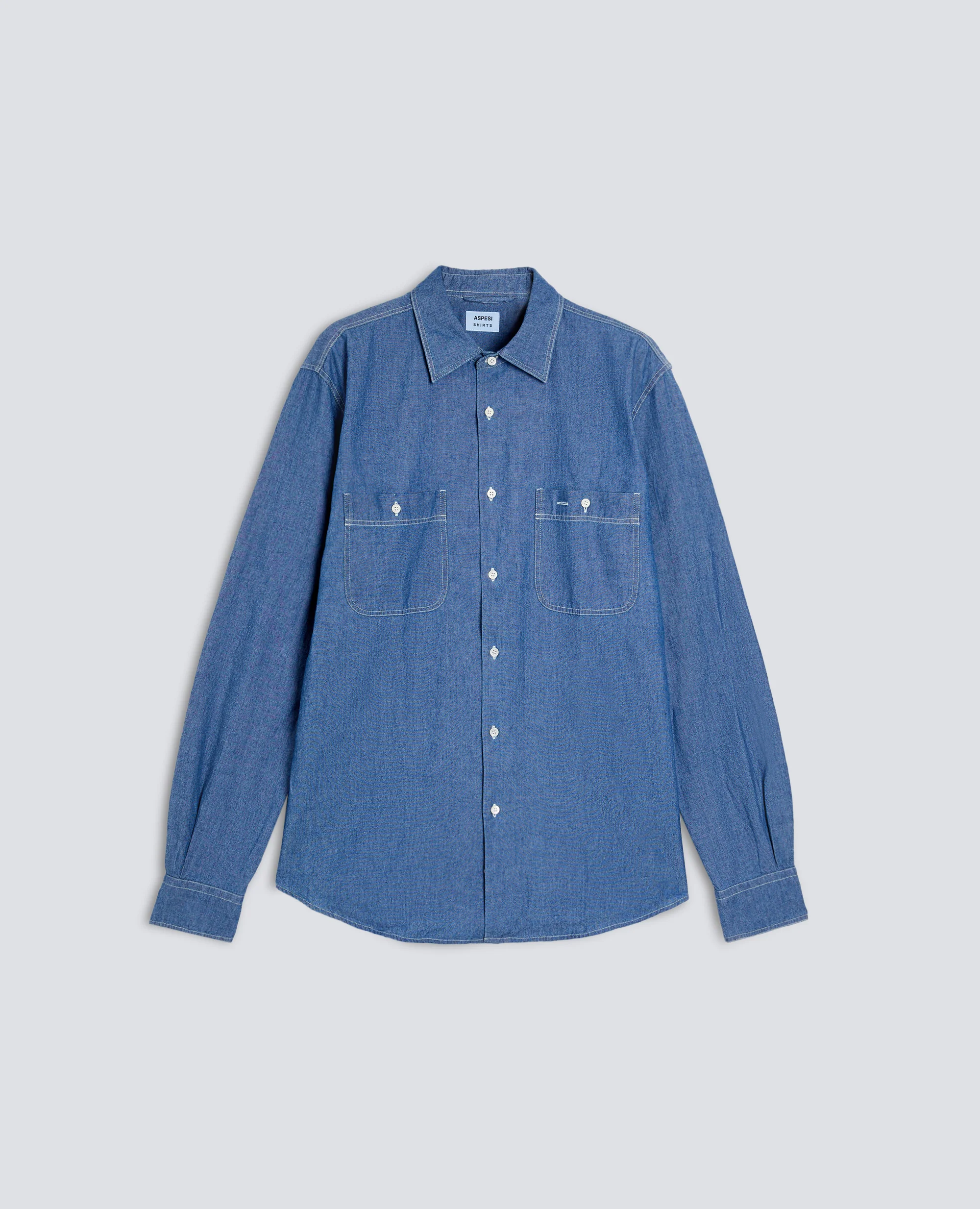 CAMICIA DA LAVORO NEW C SLIM - DENIM MEDIO