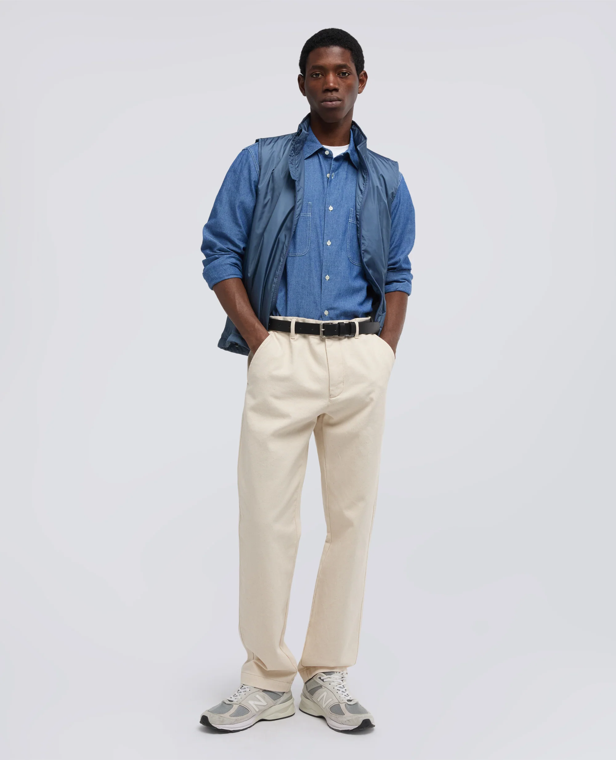 CAMICIA DA LAVORO NEW C SLIM - DENIM MEDIO - Image 2