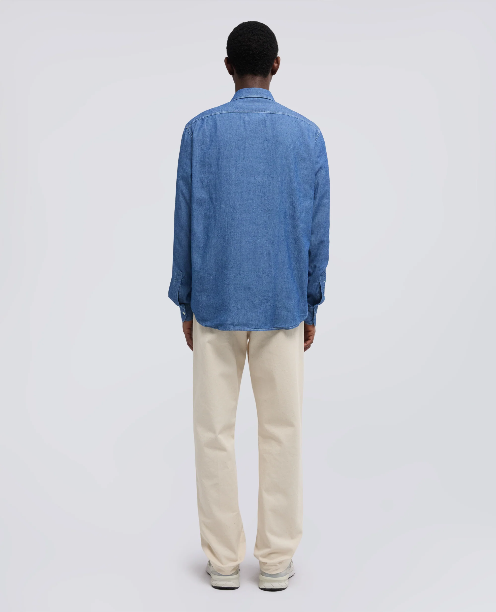 CAMICIA DA LAVORO NEW C SLIM - DENIM MEDIO - Image 3