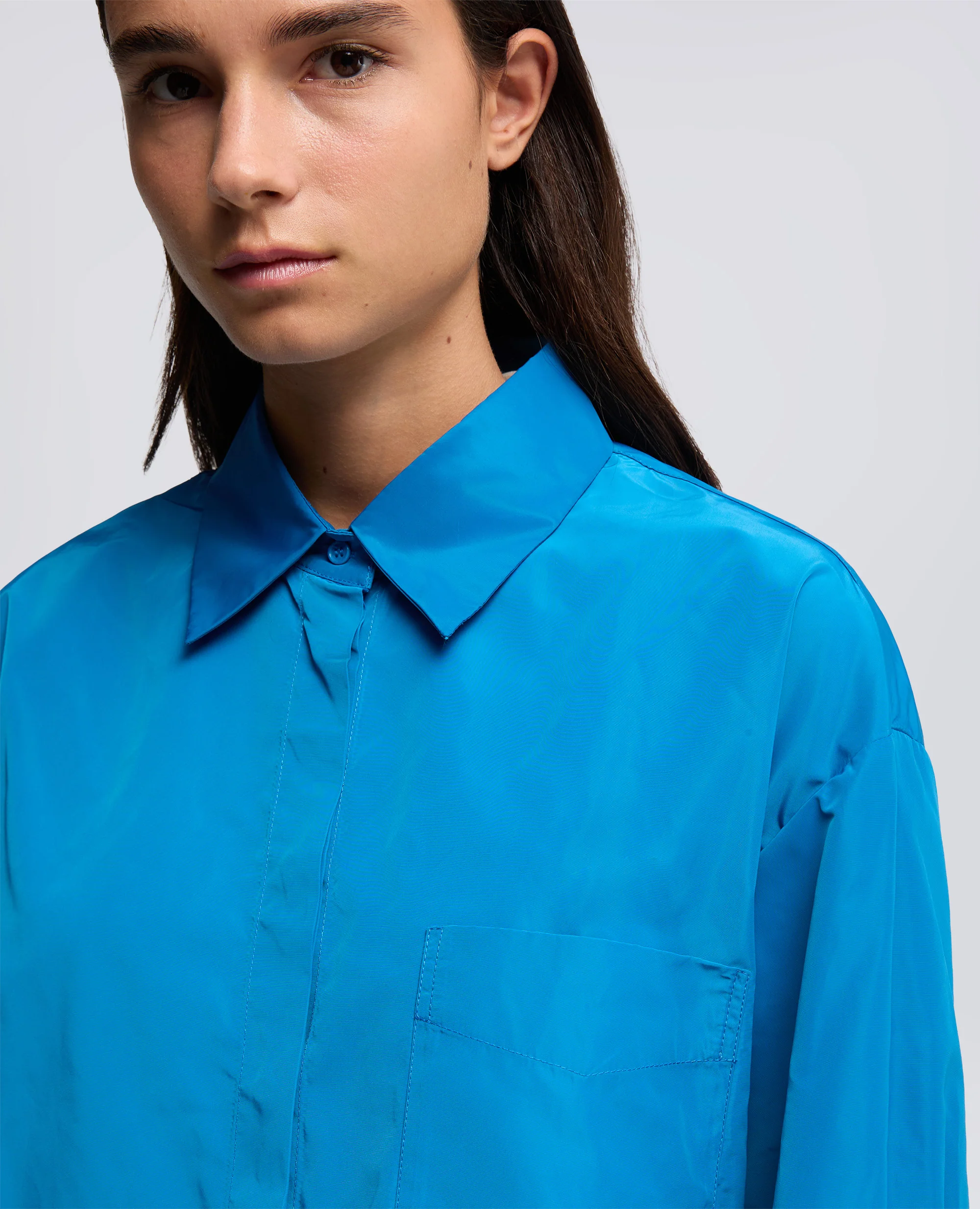 CAMICIA DIANA IN TESSUTO TECNICO - AZZURRO - Image 4
