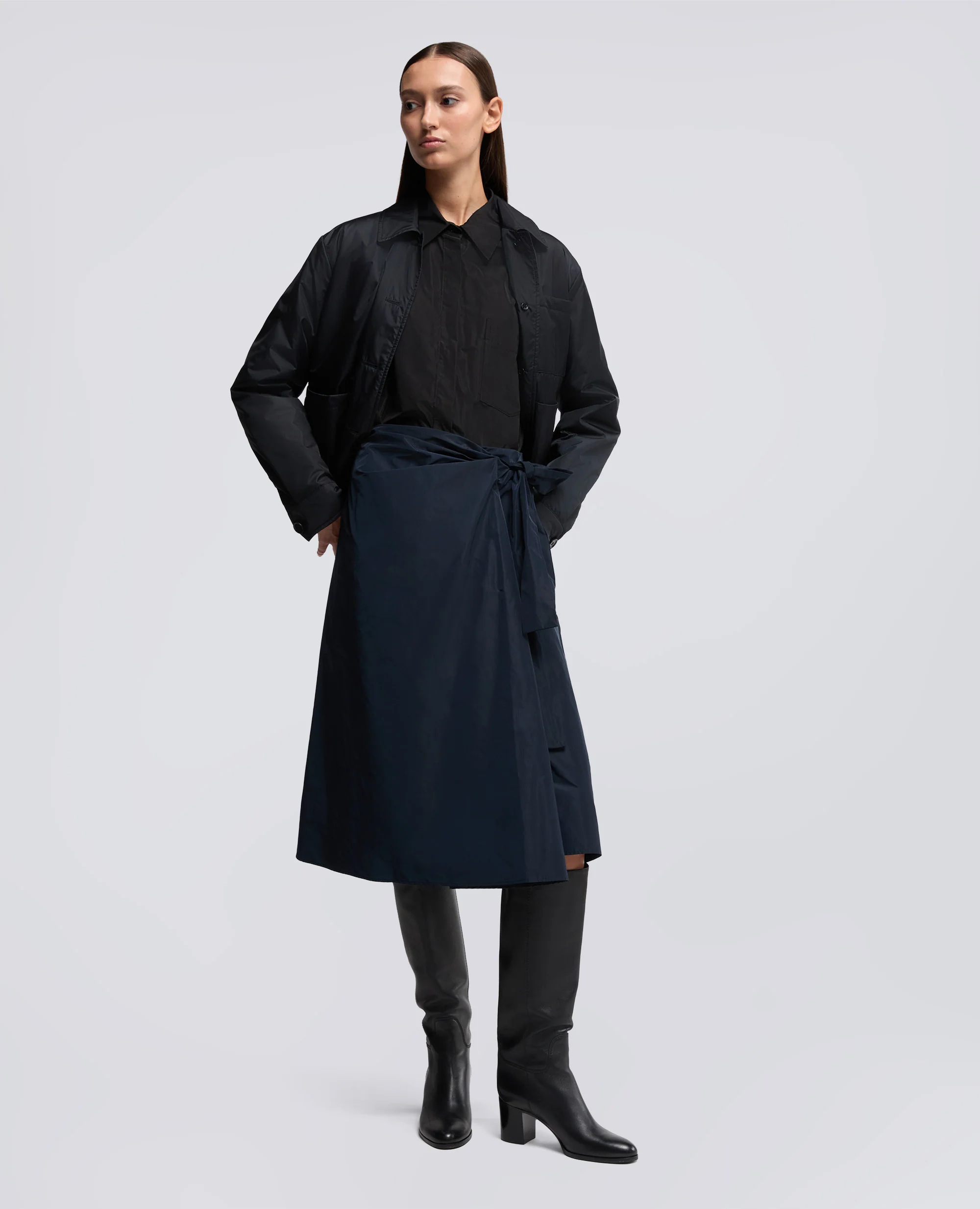 CAMICIA DIANA IN TESSUTO TECNICO - NERO - Image 2