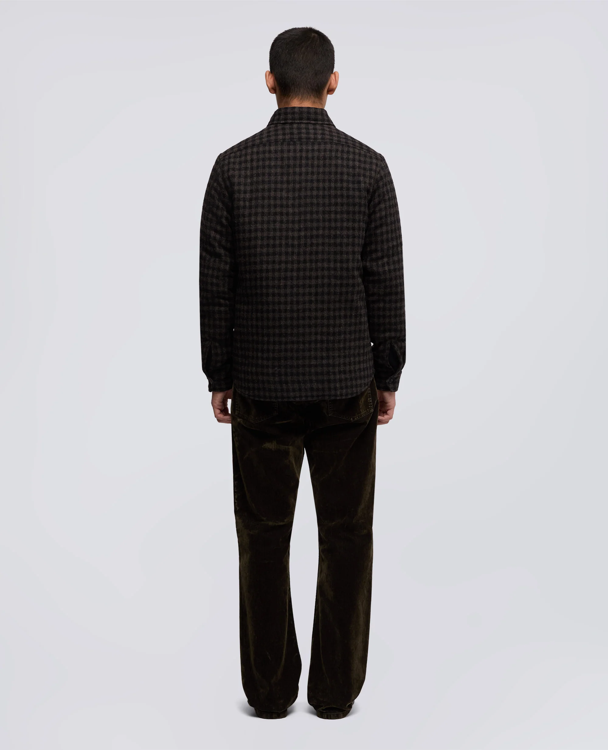 CAMICIA DOPPIA IN LANA CHECK - CHECK MARRONE - Image 3
