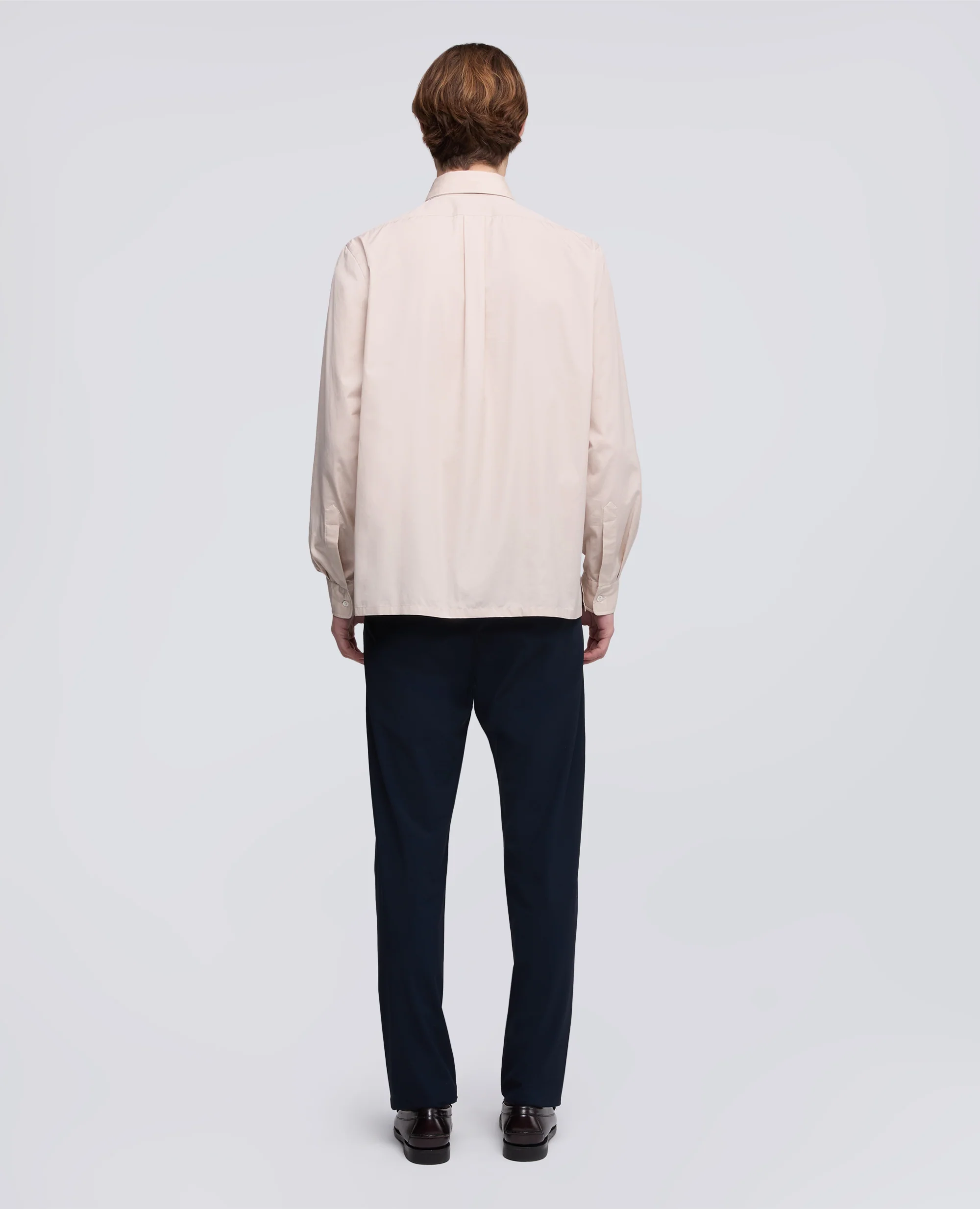 CAMICIA IN POPELINE DI COTONE BOX CUT - BEIGE - Image 3