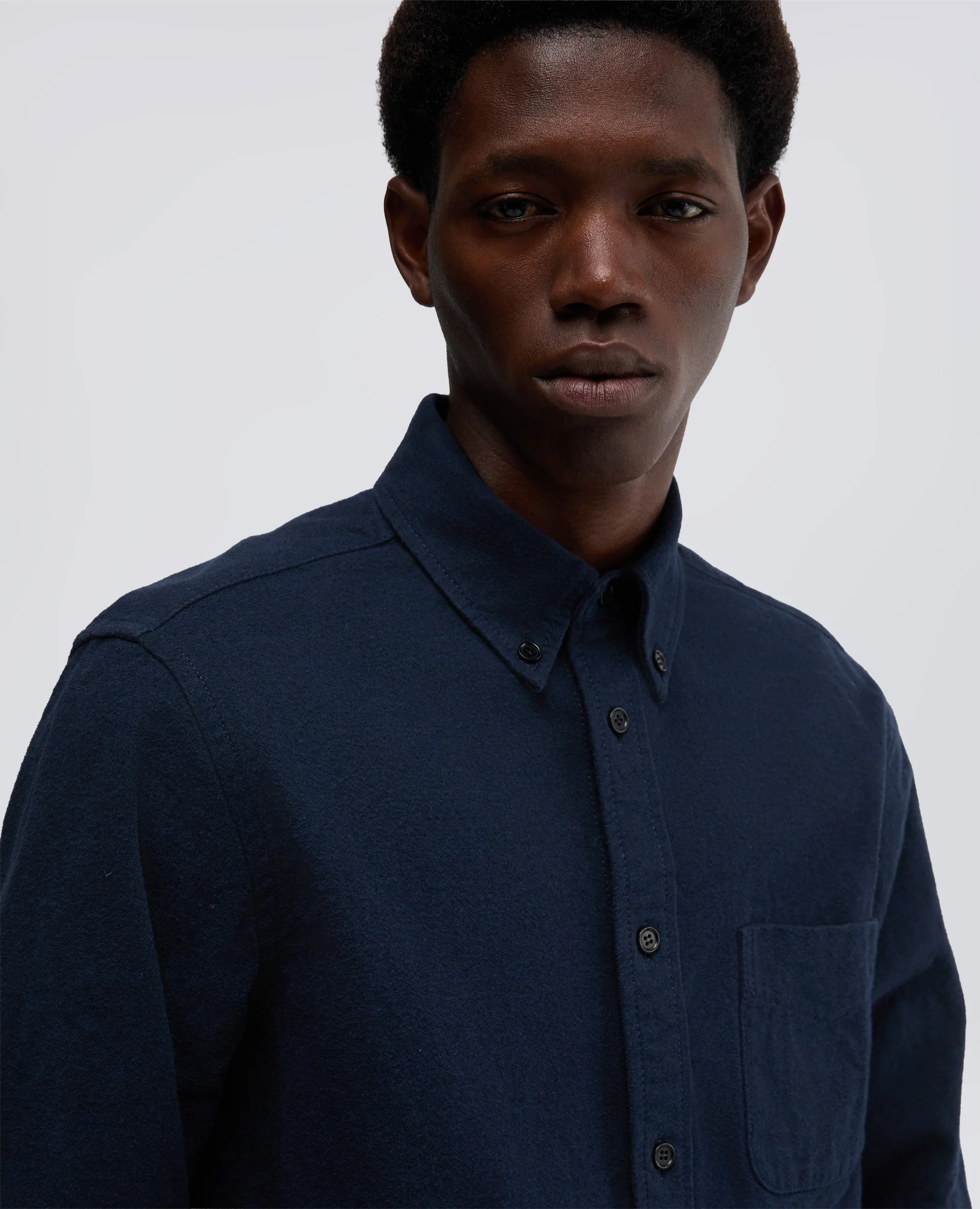 CAMICIA DROPS IN TWILL DI COTONE - NAVY - Image 4
