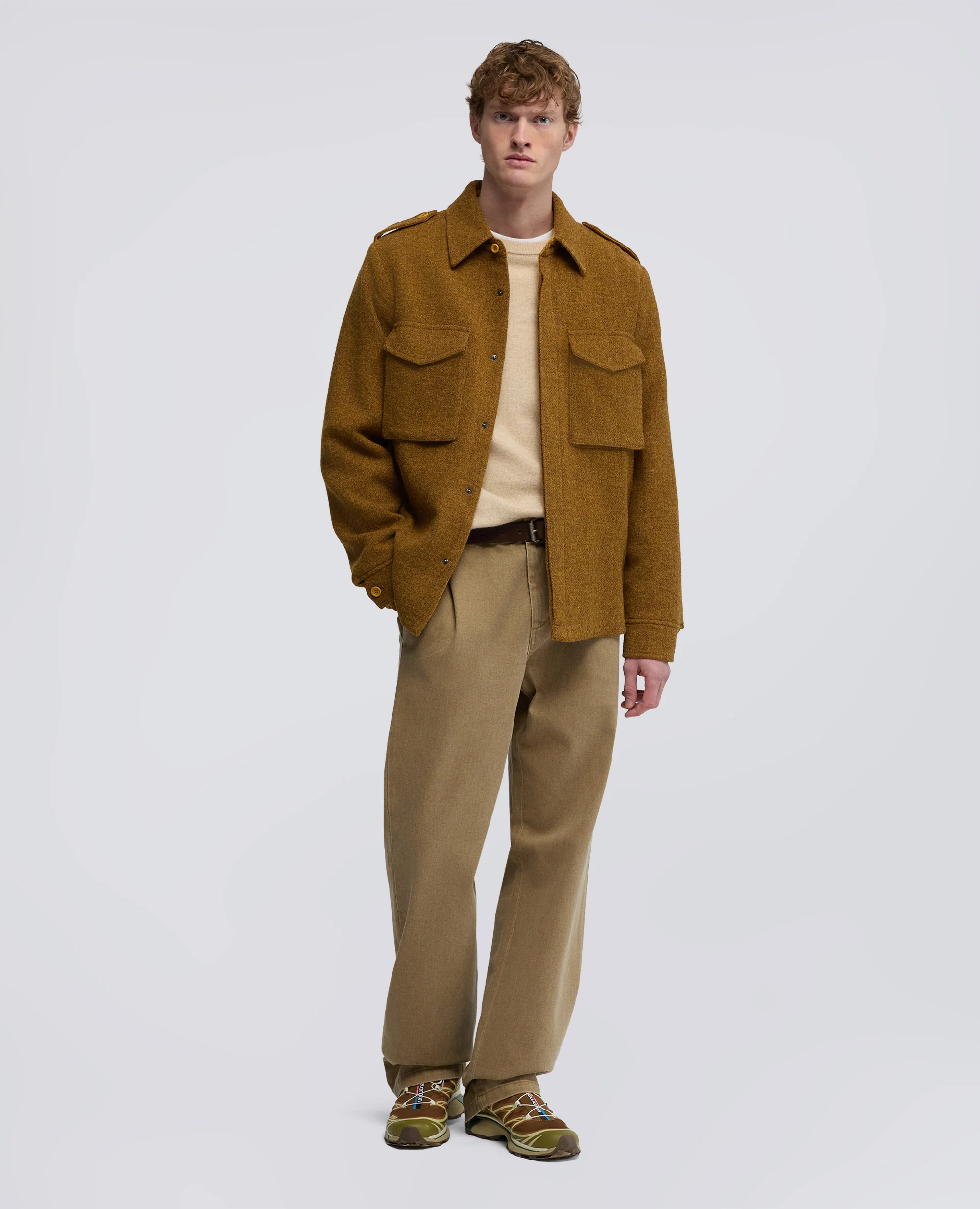 CAMICIA FIELD SHIRT IN HARRIS TWEED - SENAPE - Image 2