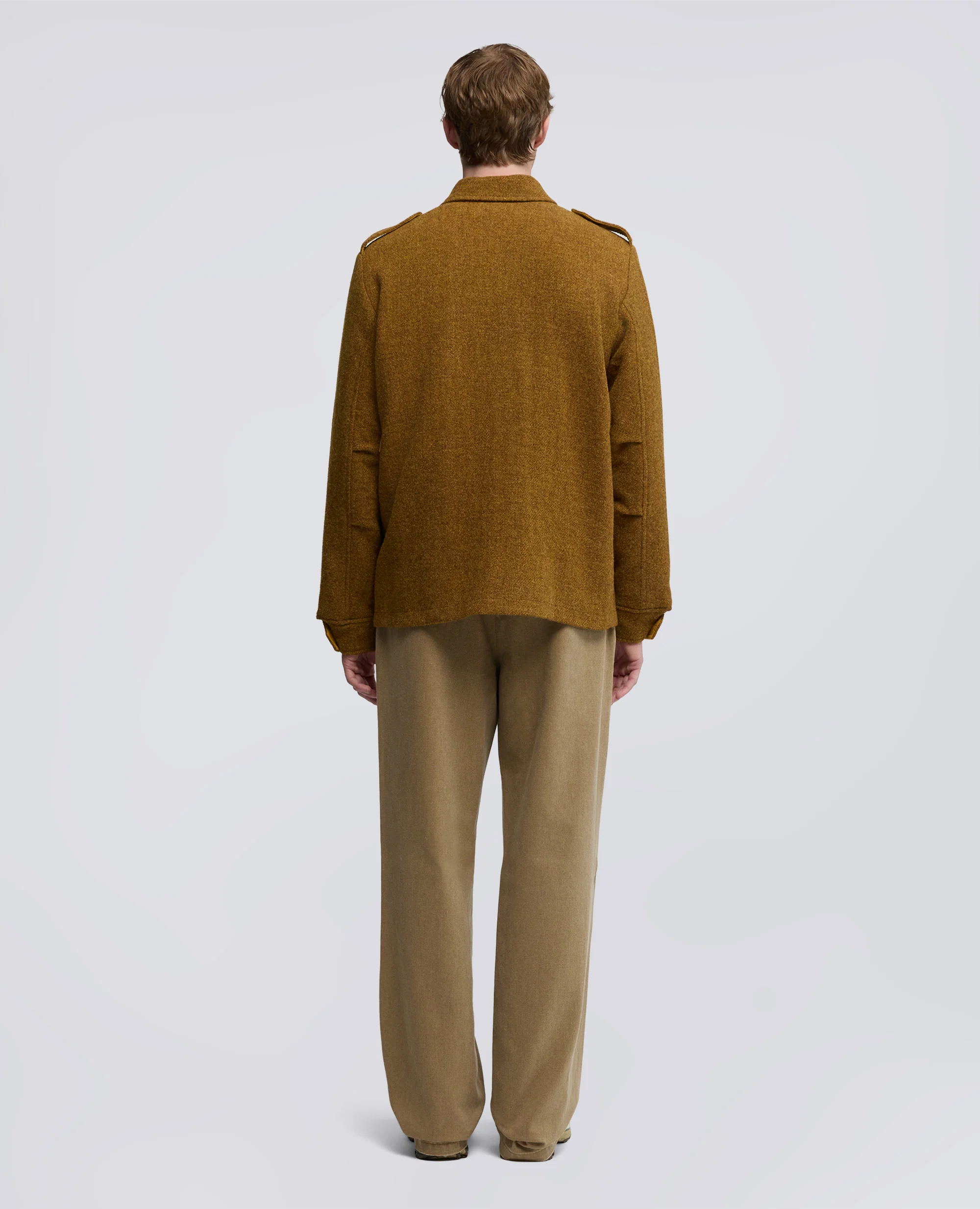 CAMICIA FIELD SHIRT IN HARRIS TWEED - SENAPE - Image 3