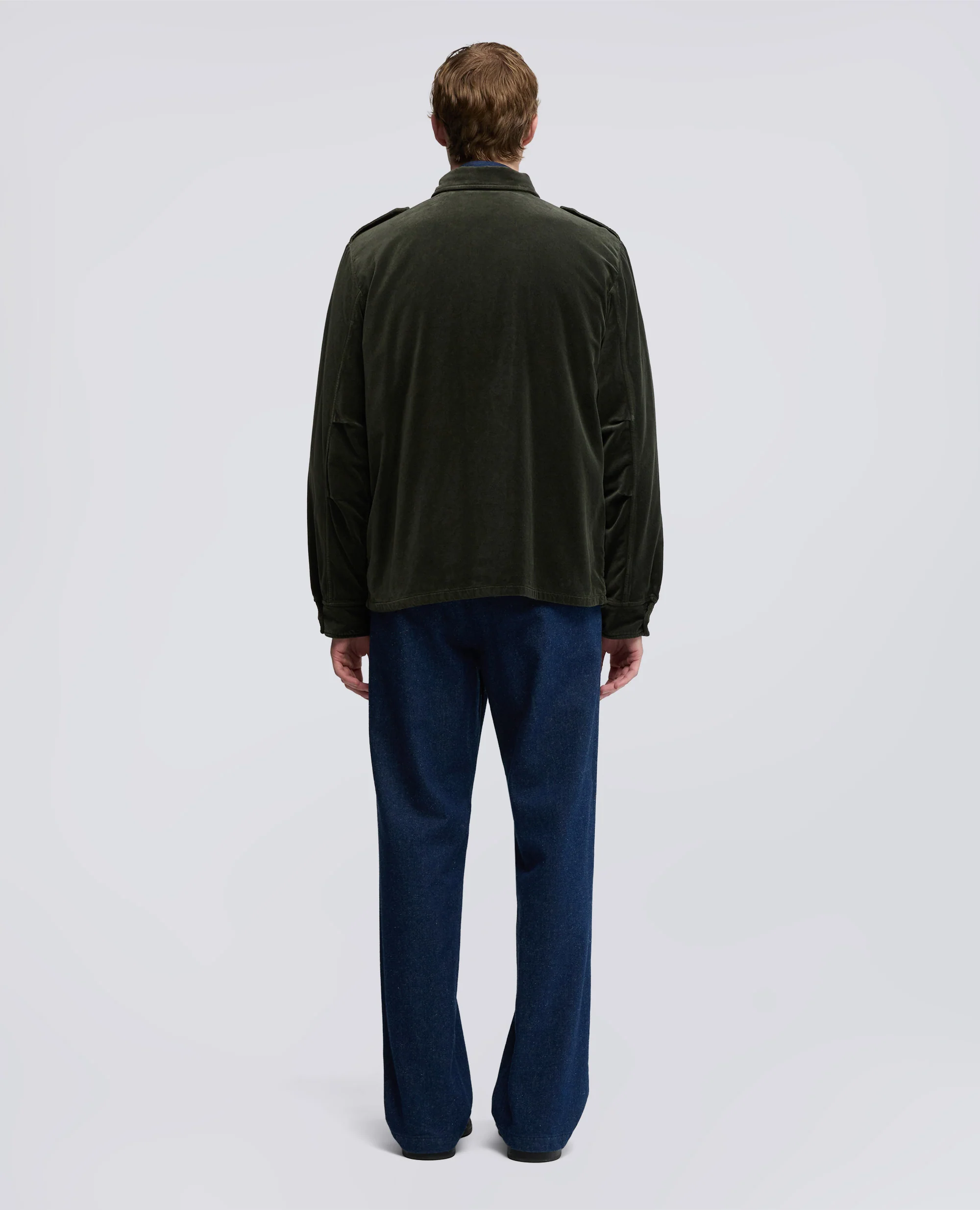 CAMICIA FIELD SHIRT IN VELLUTO LISCIO - MILITARE - Image 3