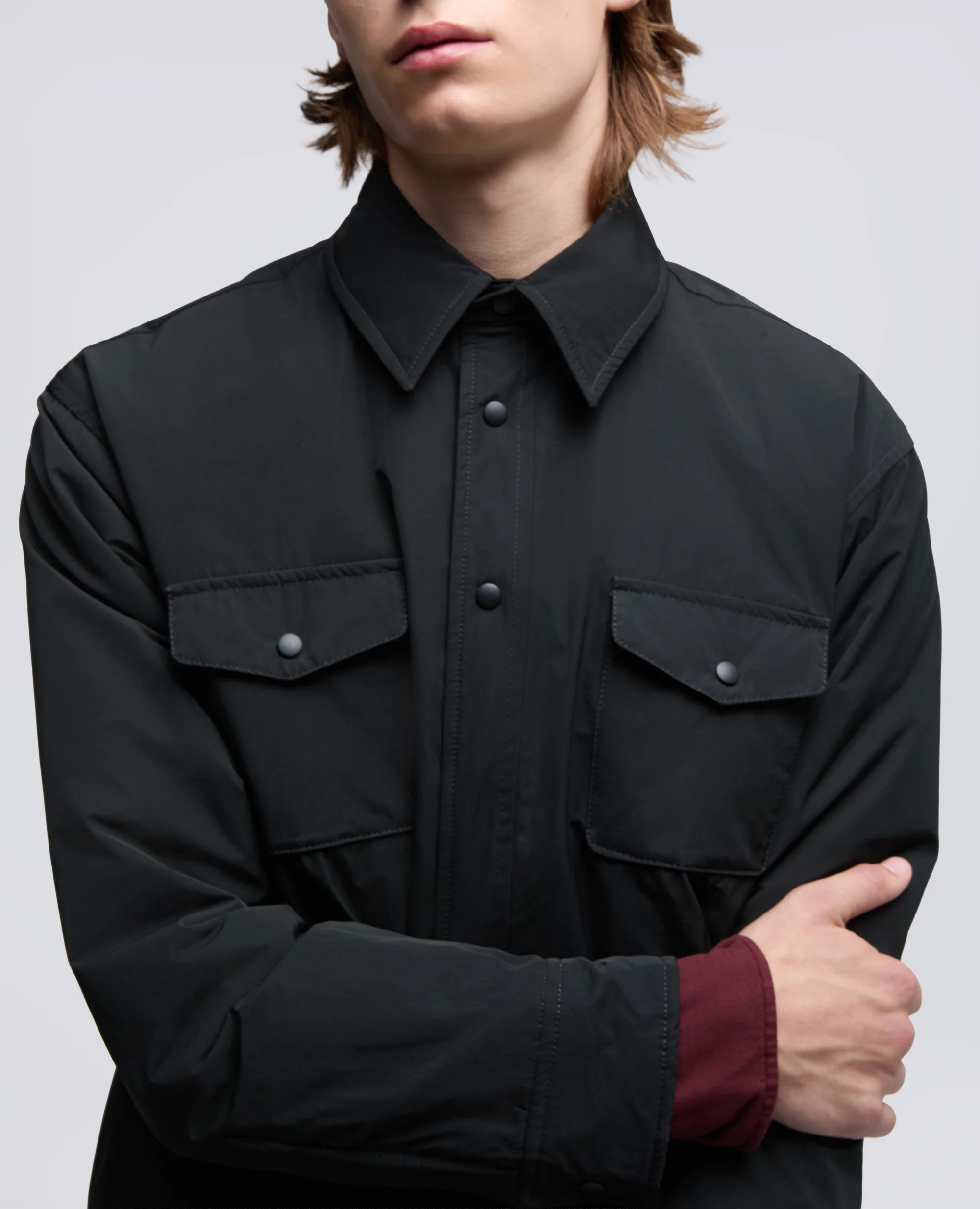 CAMICIA GILES IN TAFFETA - NERO - Image 4
