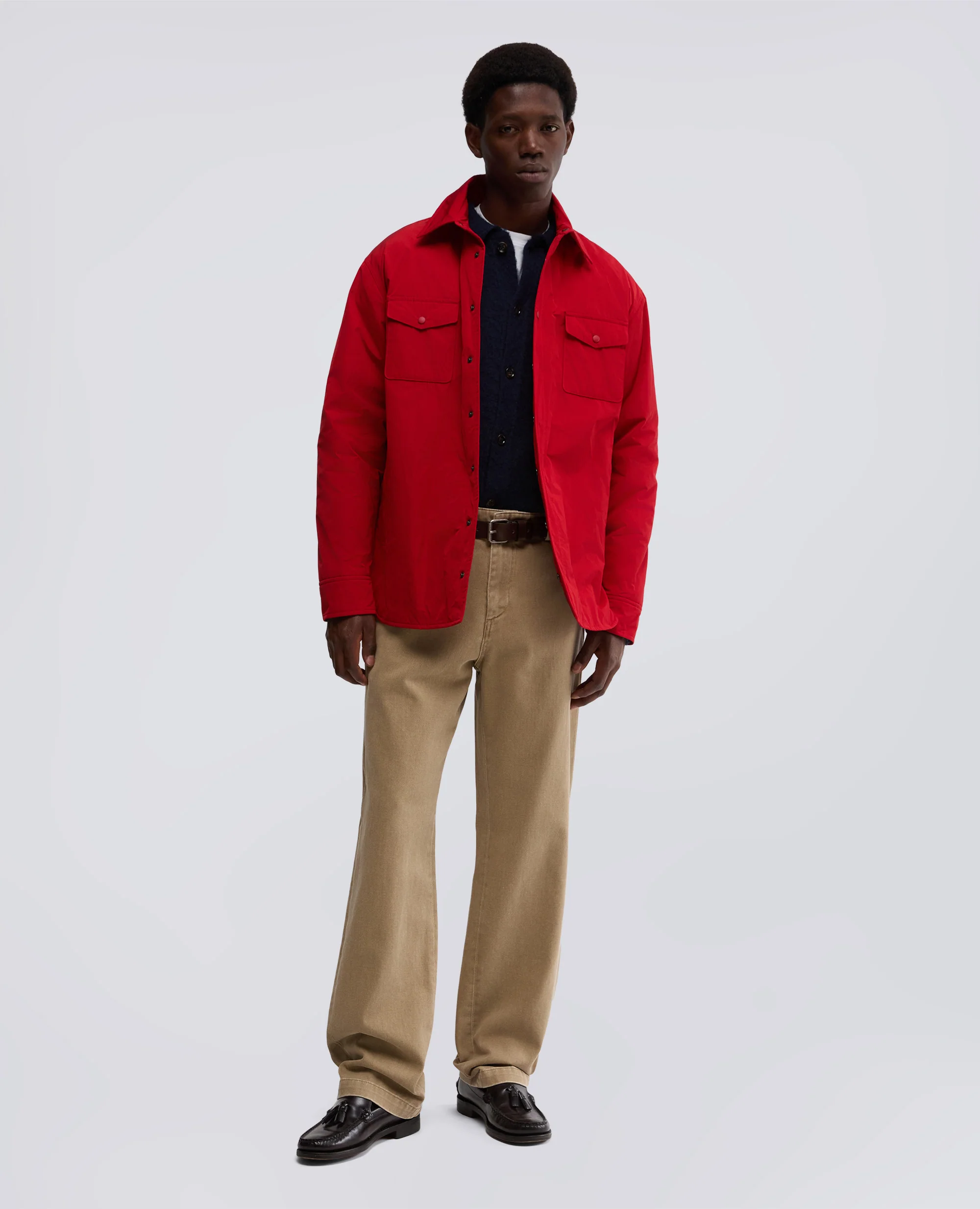 CAMICIA GILES IN TAFFETA - ROSSO - Image 2