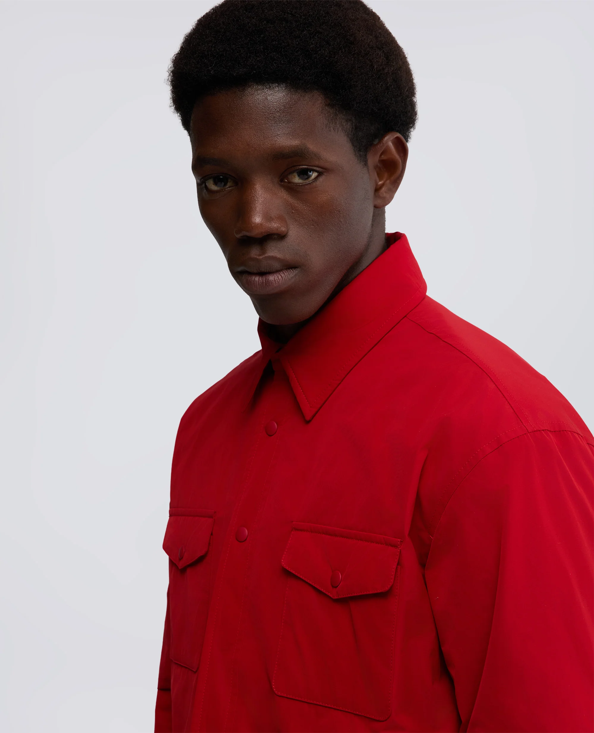 CAMICIA GILES IN TAFFETA - ROSSO - Image 4