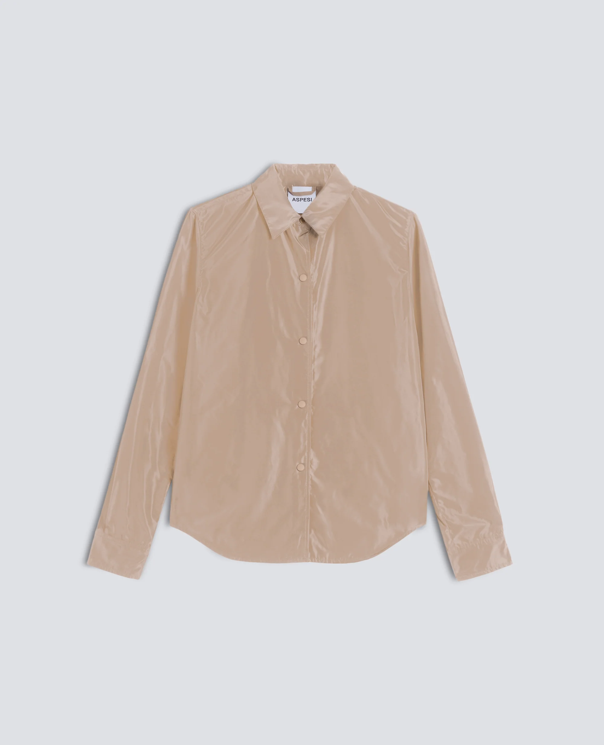 GIACCA CAMICIA SFODERATA IN POLIESTERE TECNICO - BEIGE