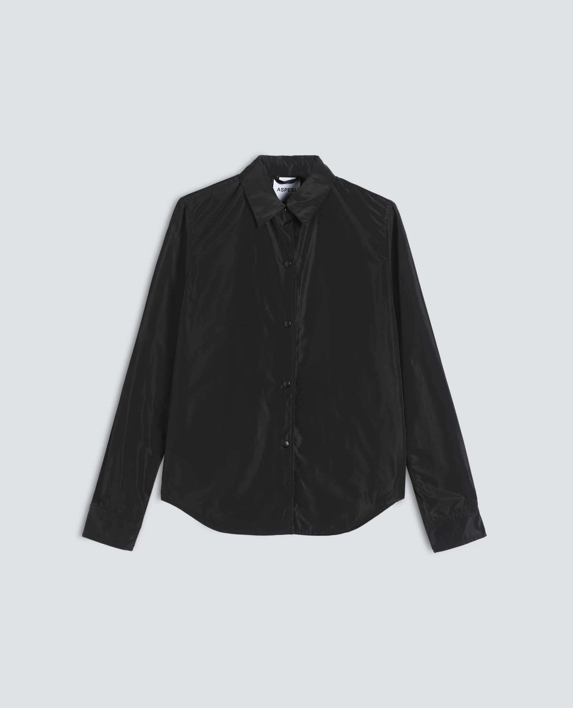 GIACCA CAMICIA SFODERATA IN POLIESTERE TECNICO - NERO