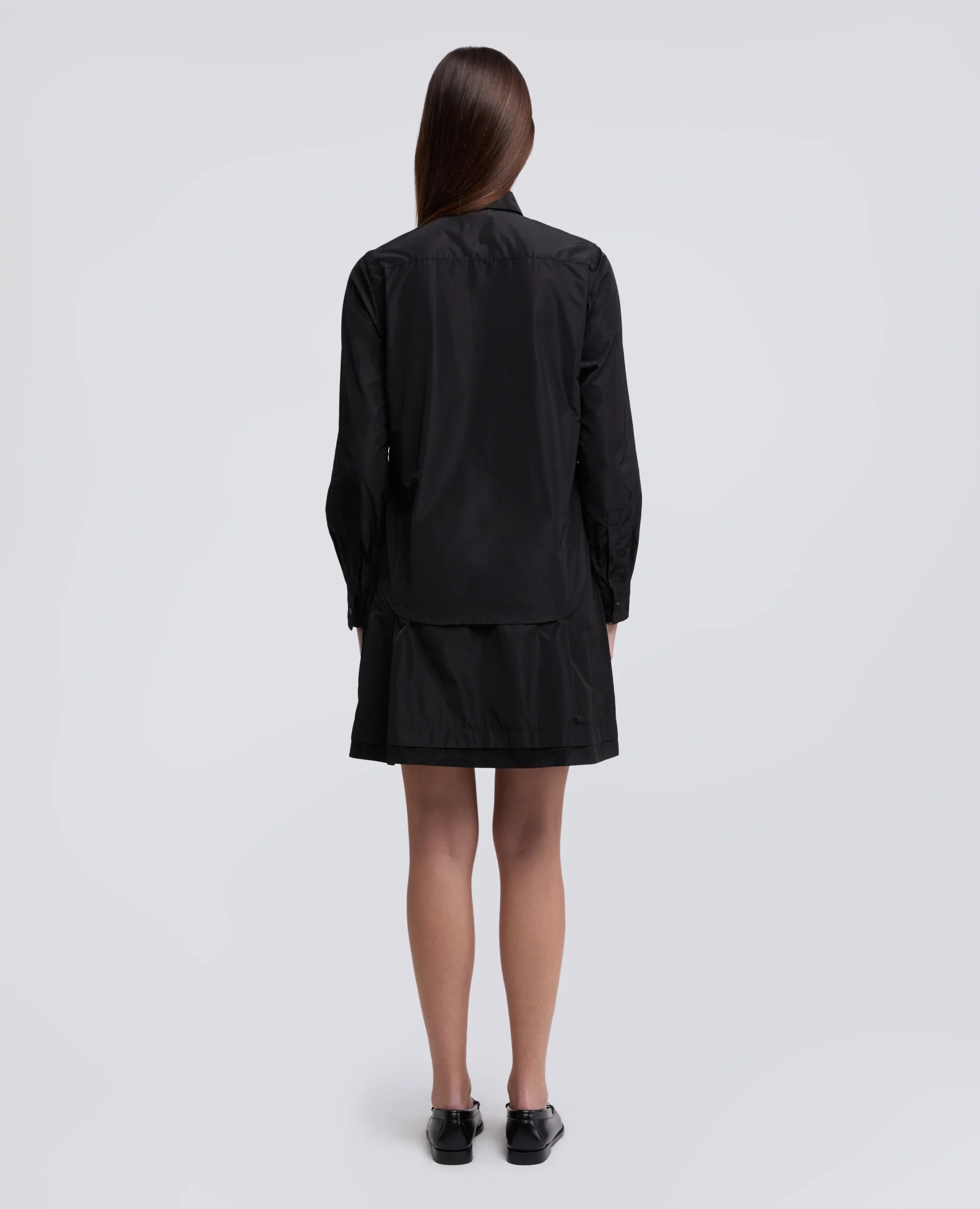 GIACCA CAMICIA SFODERATA IN POLIESTERE TECNICO - NERO - Image 3