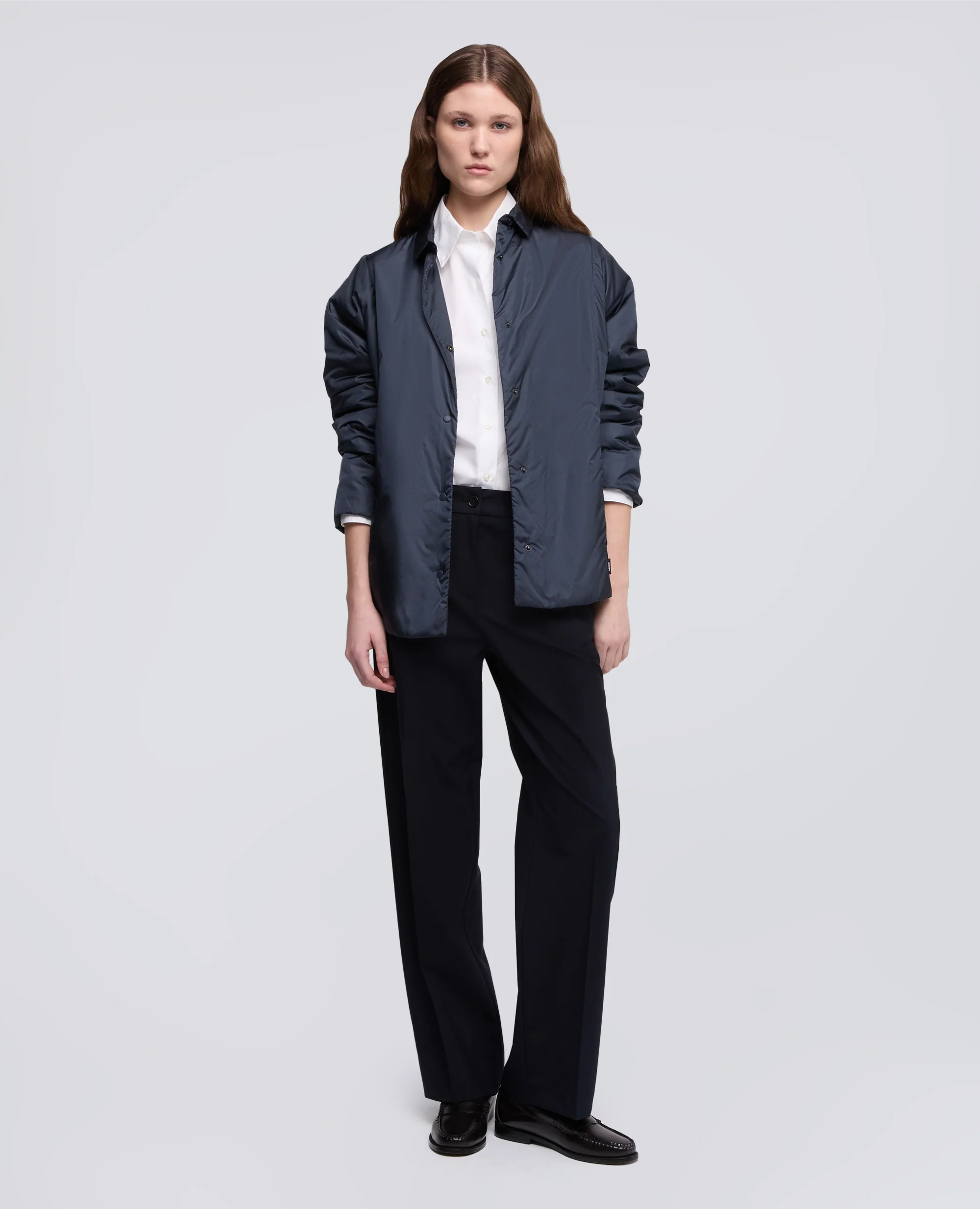 CAMICIA IN NYLON IMBOTTITA - NAVY - Image 2