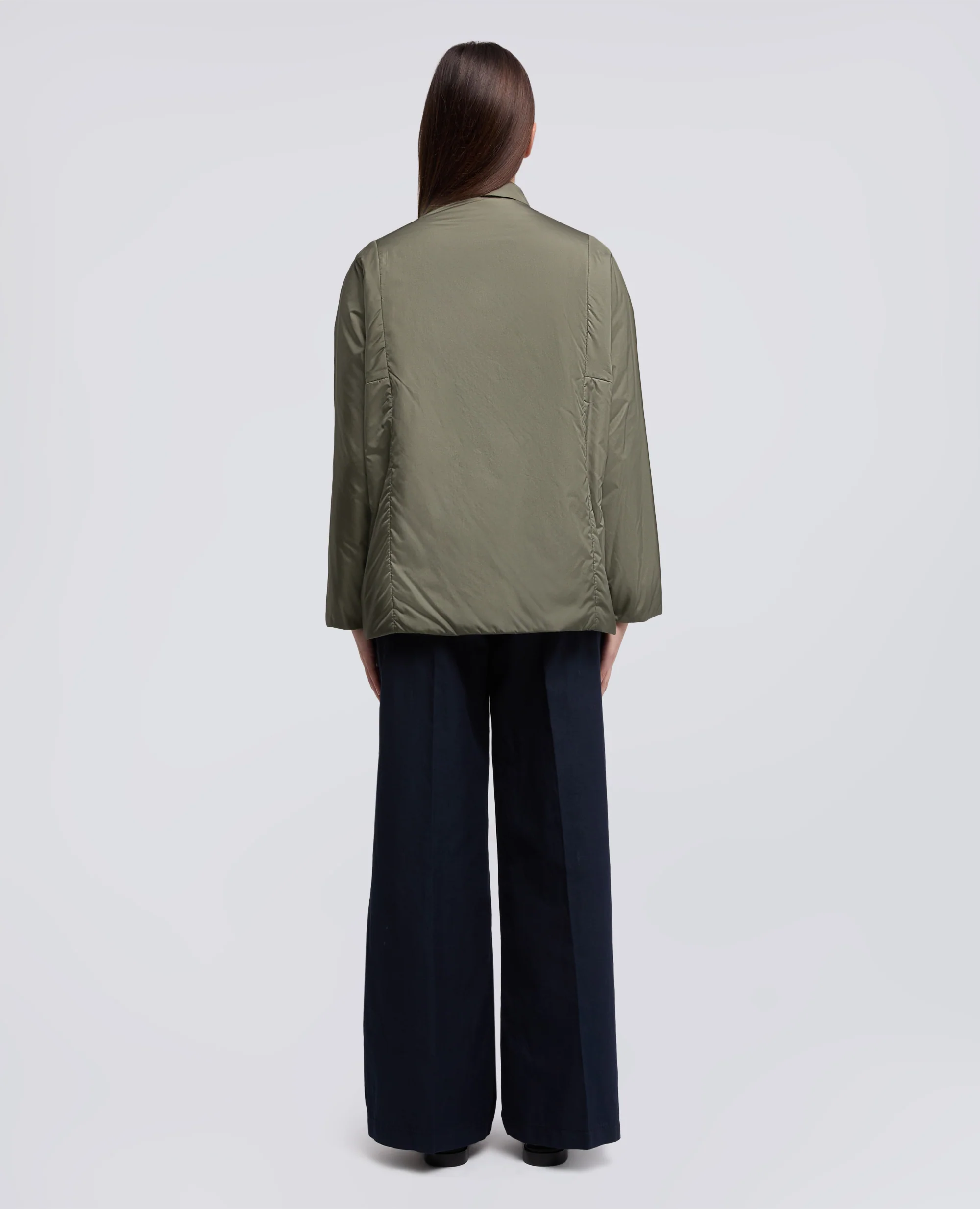 CAMICIA IN NYLON IMBOTTITA - OLIVA - Image 3