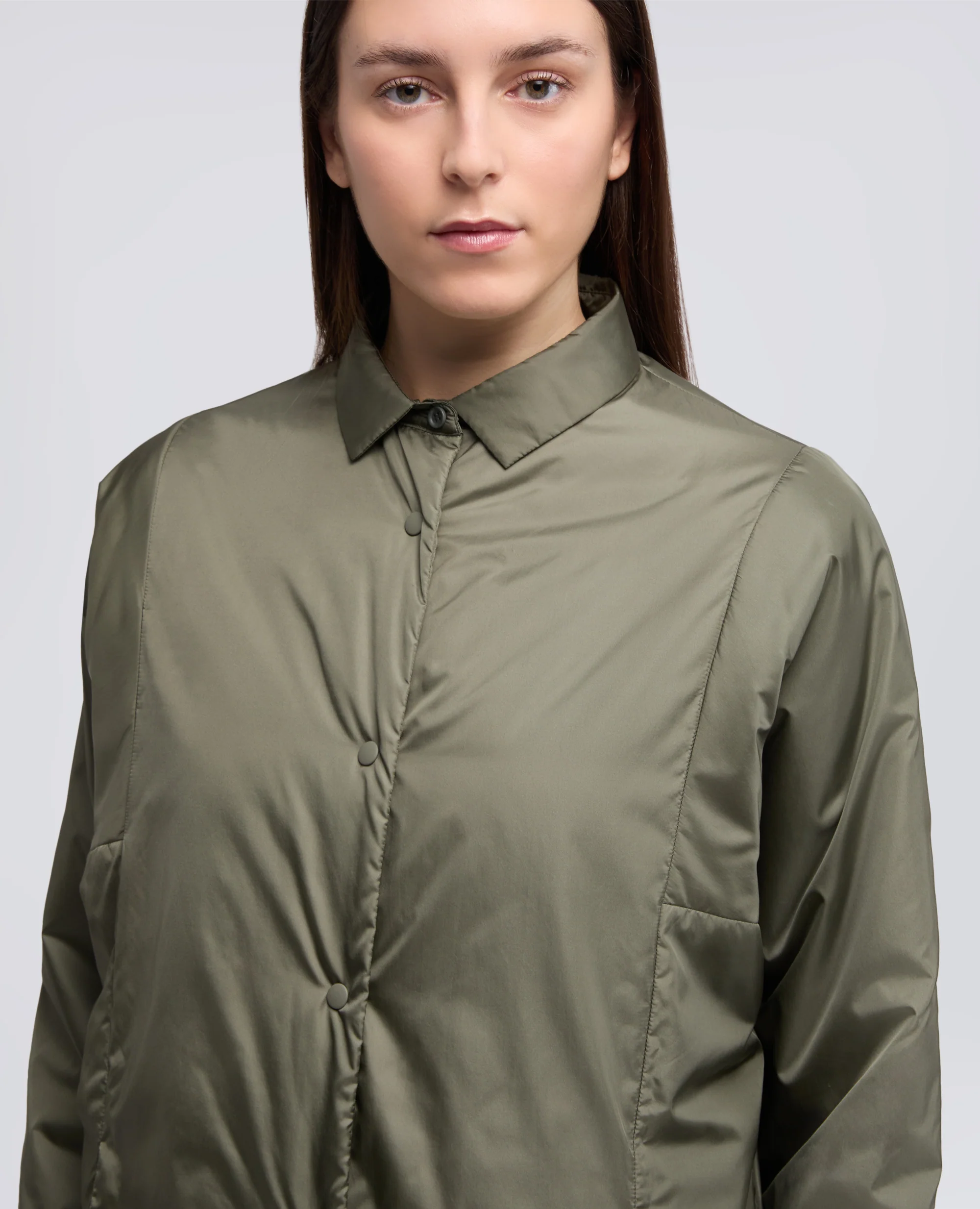 CAMICIA IN NYLON IMBOTTITA - OLIVA - Image 4