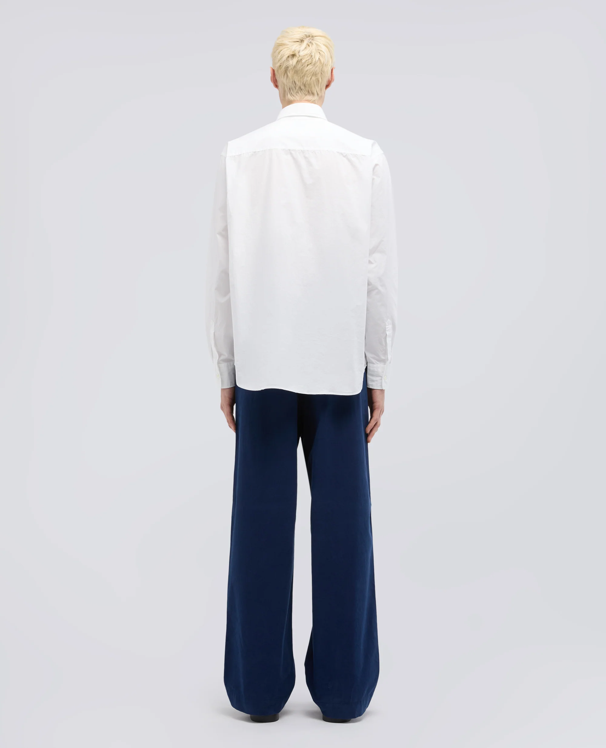 CAMICIA FRED IN POPELINE LEGGERO TINTO CAPO - BIANCO - Image 3