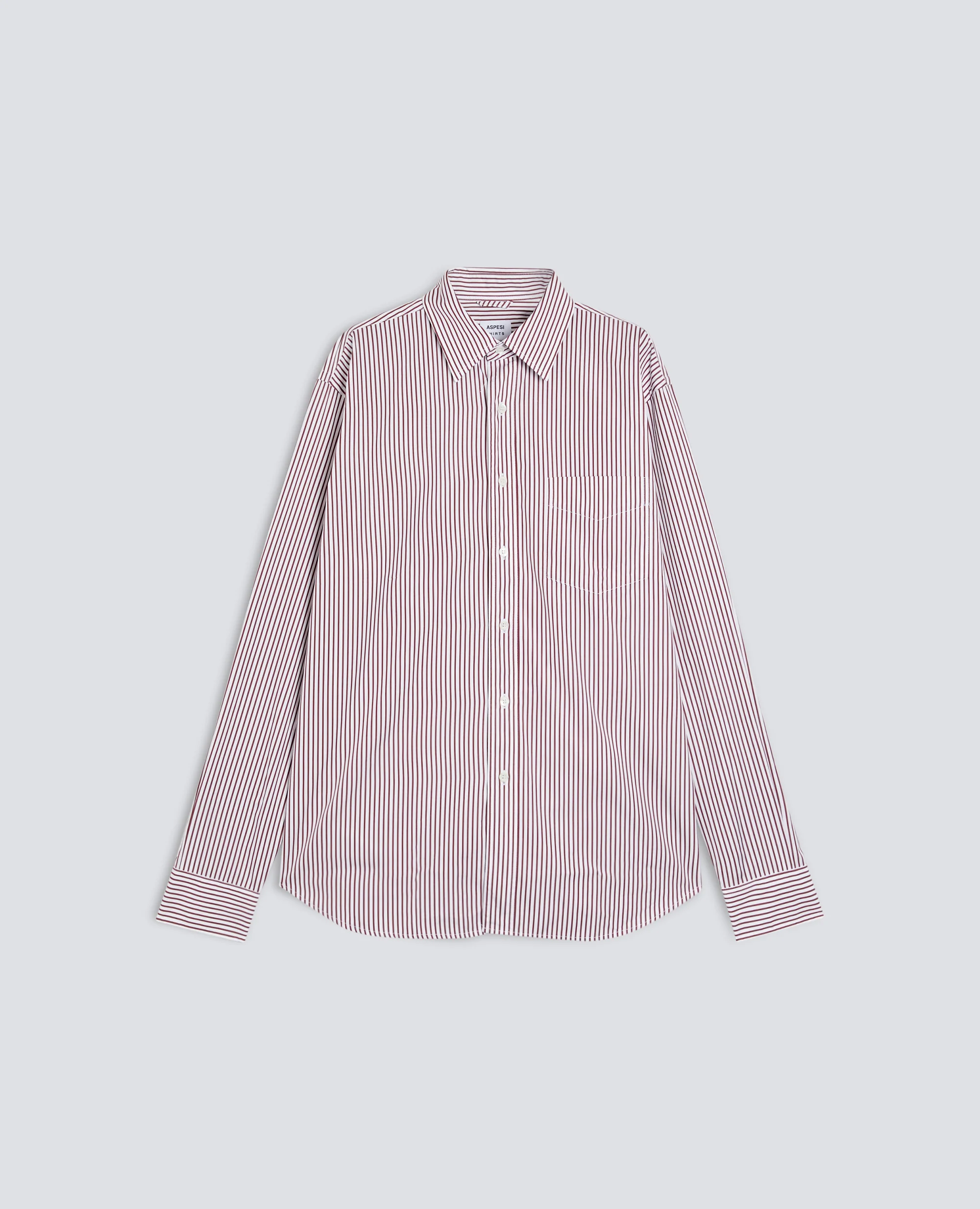 CAMICIA IN CHAMBRAY DI COTONE GIAPPONESE - RIGA ROSSA