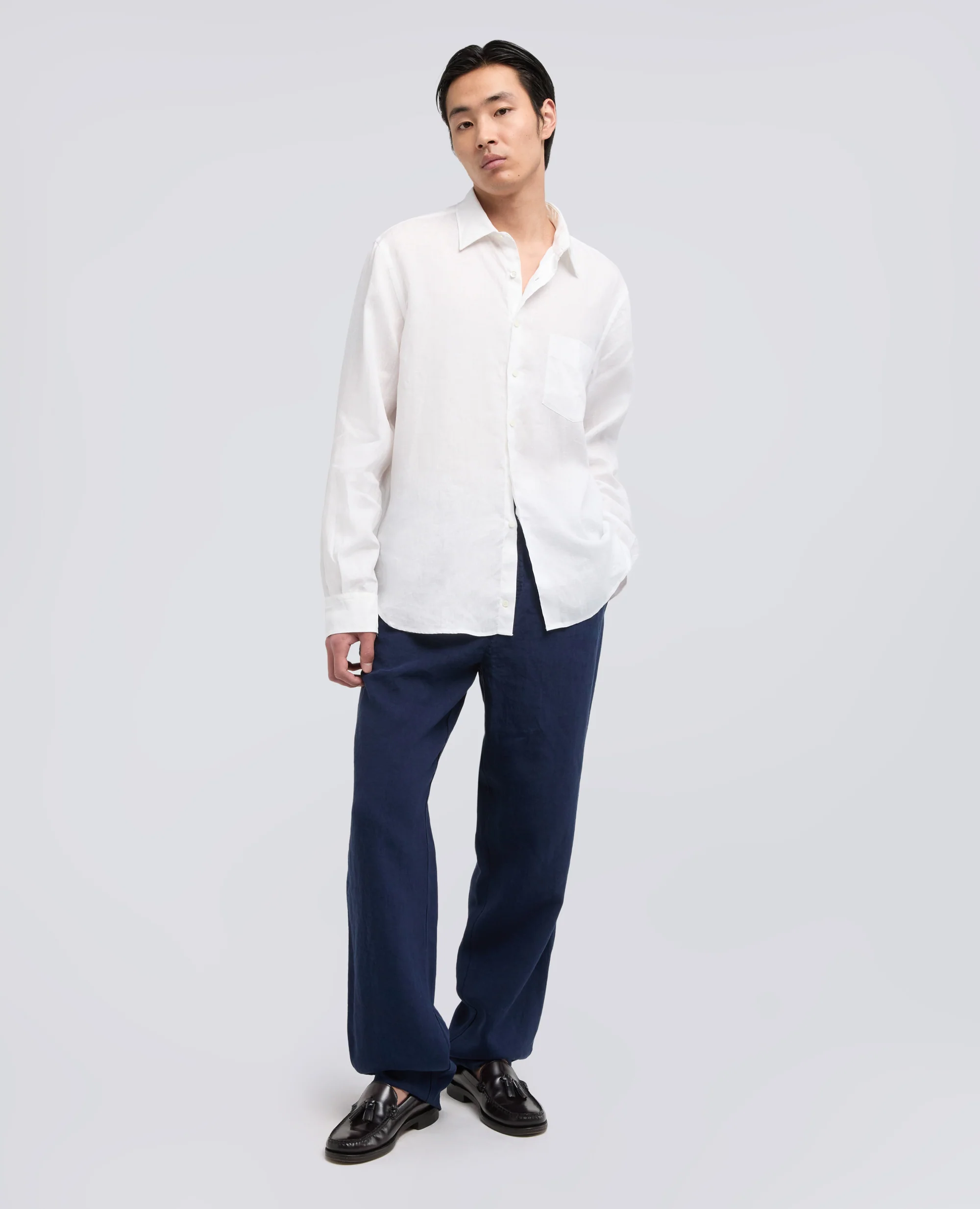 CAMICIA IN CHAMBRAY GIAPPONESE - BIANCO - Image 2