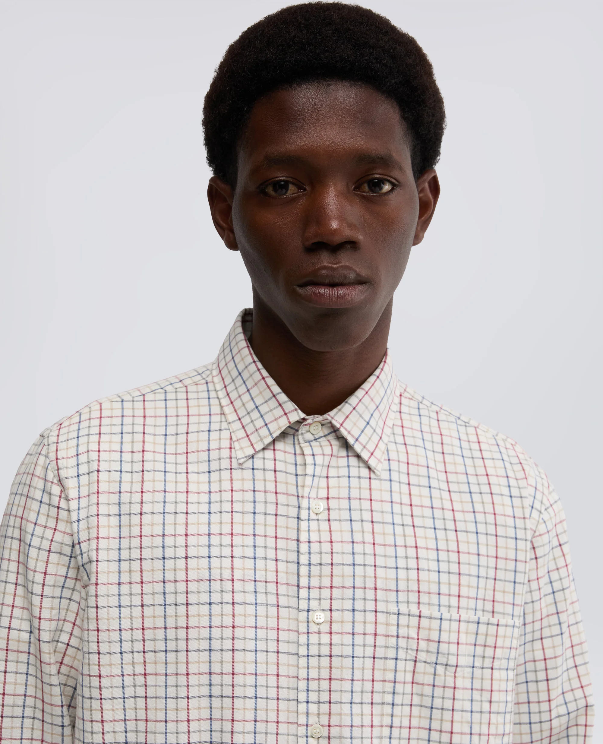 CAMICIA IN TWILL CHECK - NATURALE - Image 4