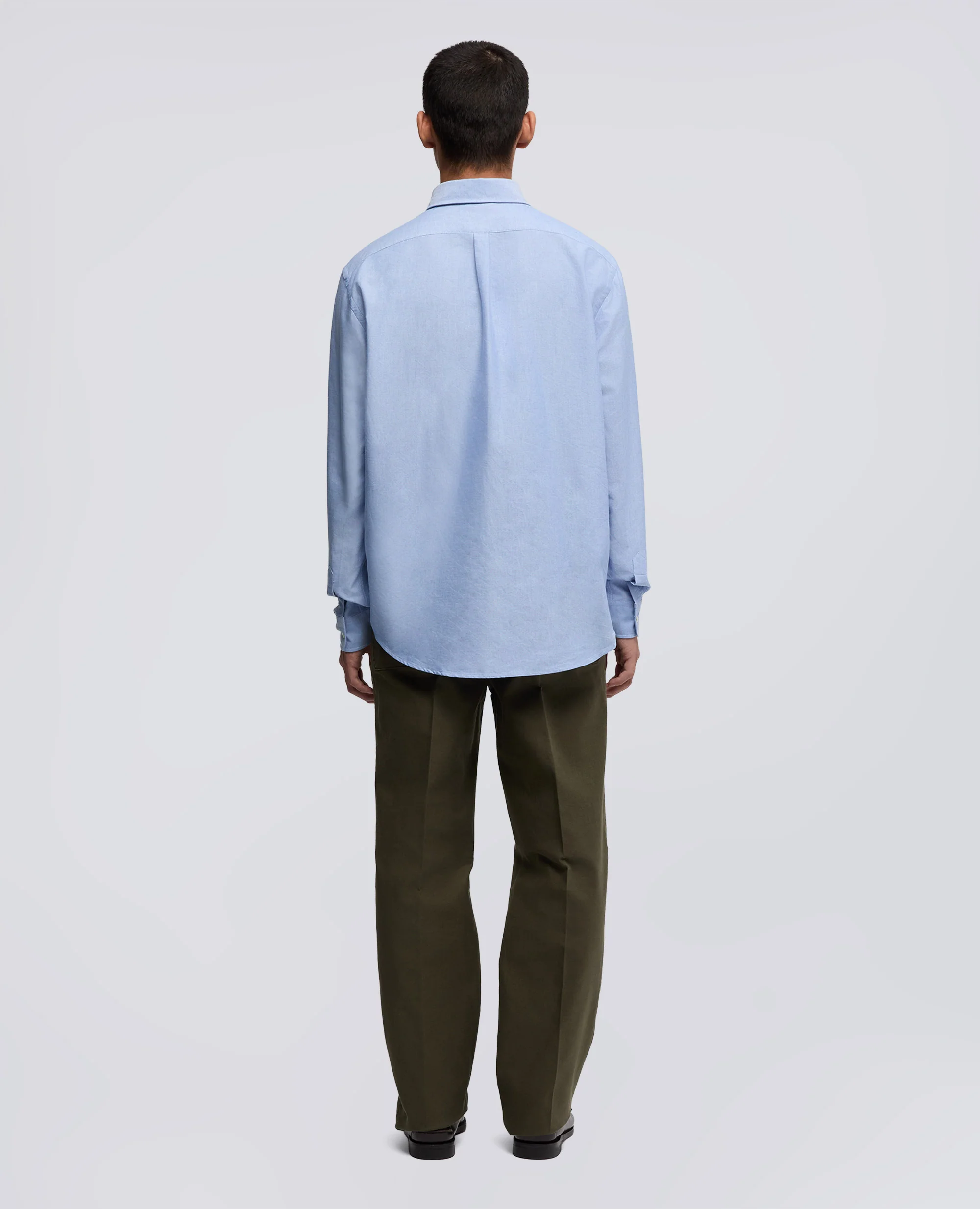 CAMICIA IN COTONE OXFORD CON COLLO BUTTON DOWN - AZZURRO - Image 3