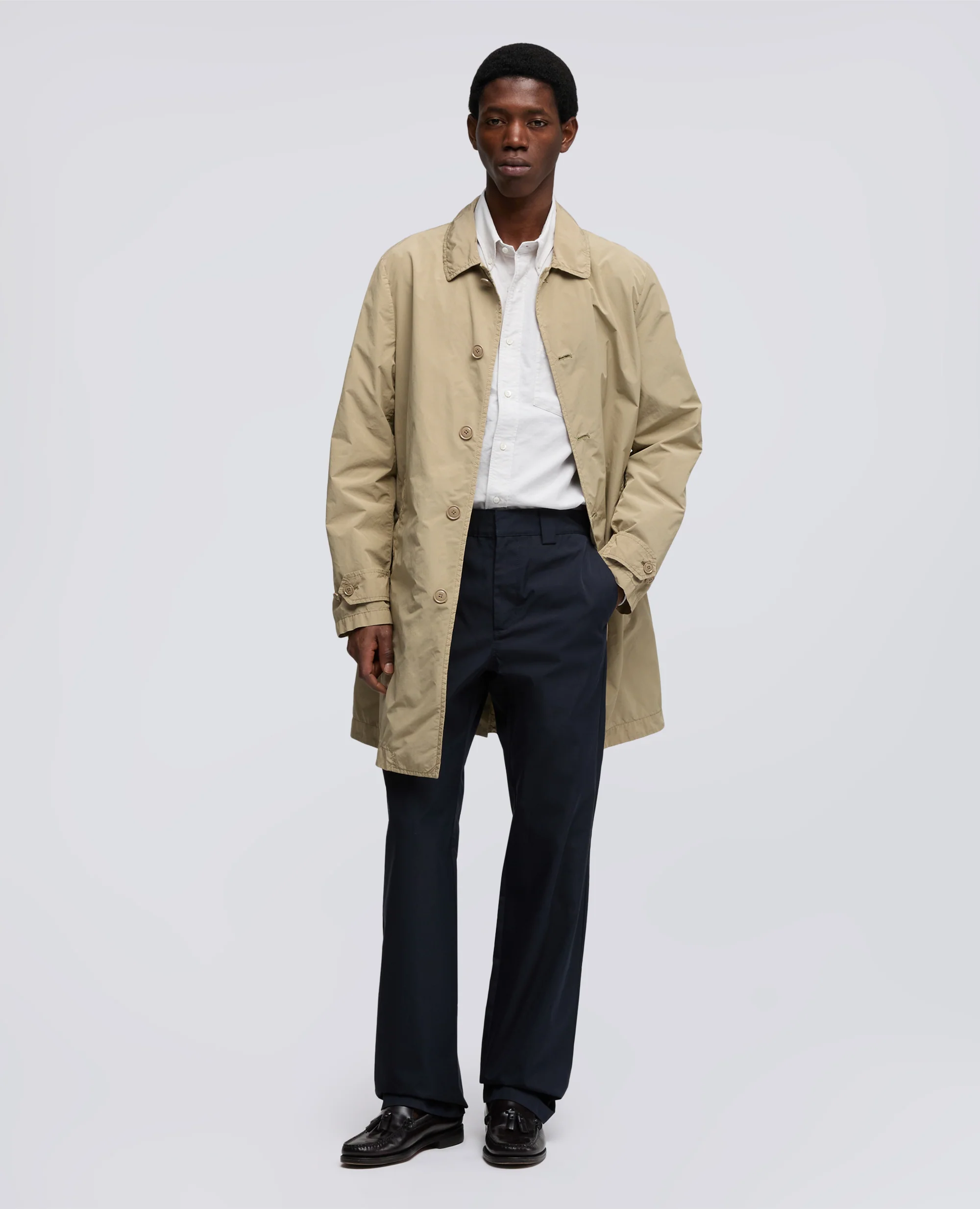 CAMICIA IN COTONE OXFORD CON COLLO BUTTON DOWN - GRIGIO - Image 2